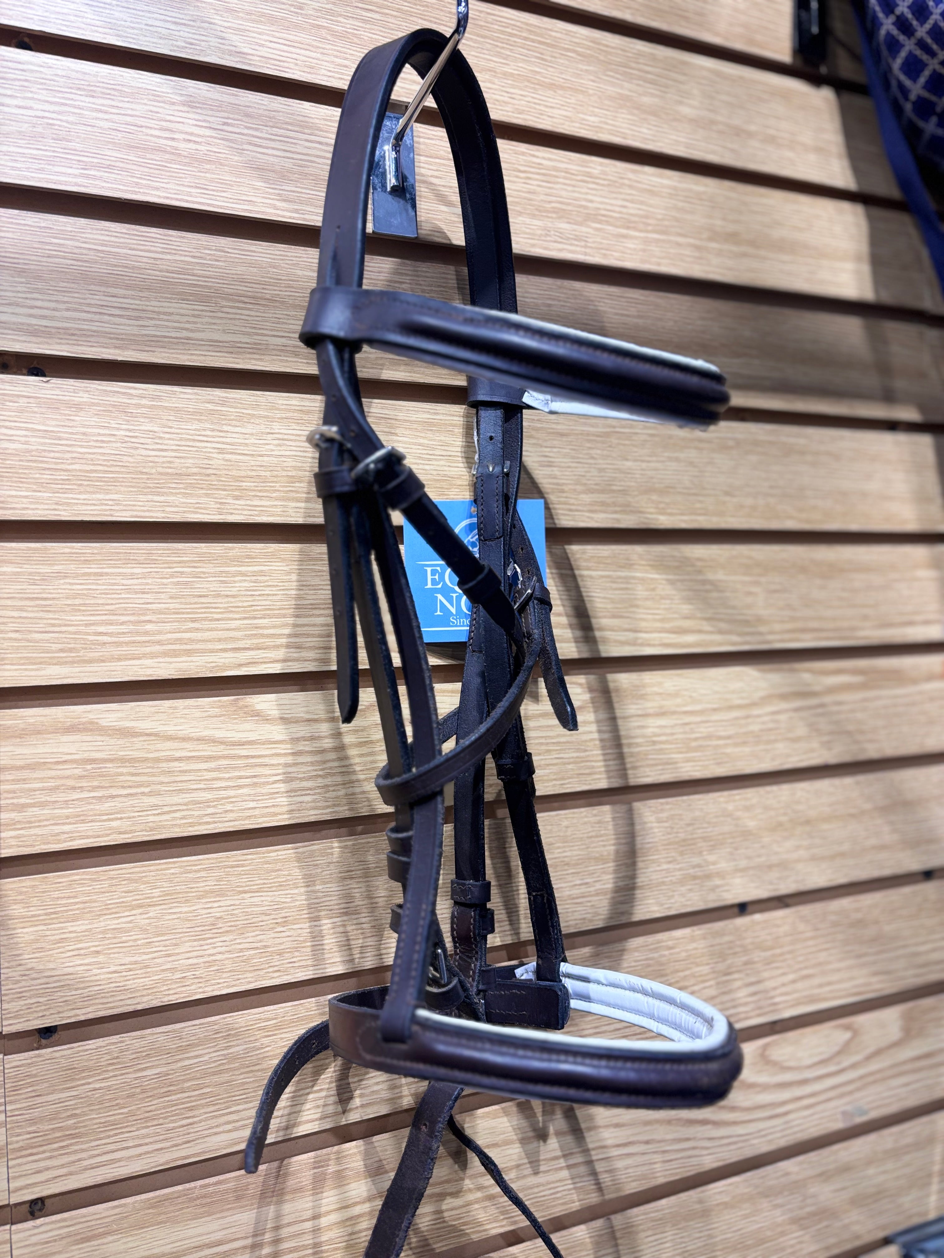 Used Horse Brown/White Padded Leather Bridle