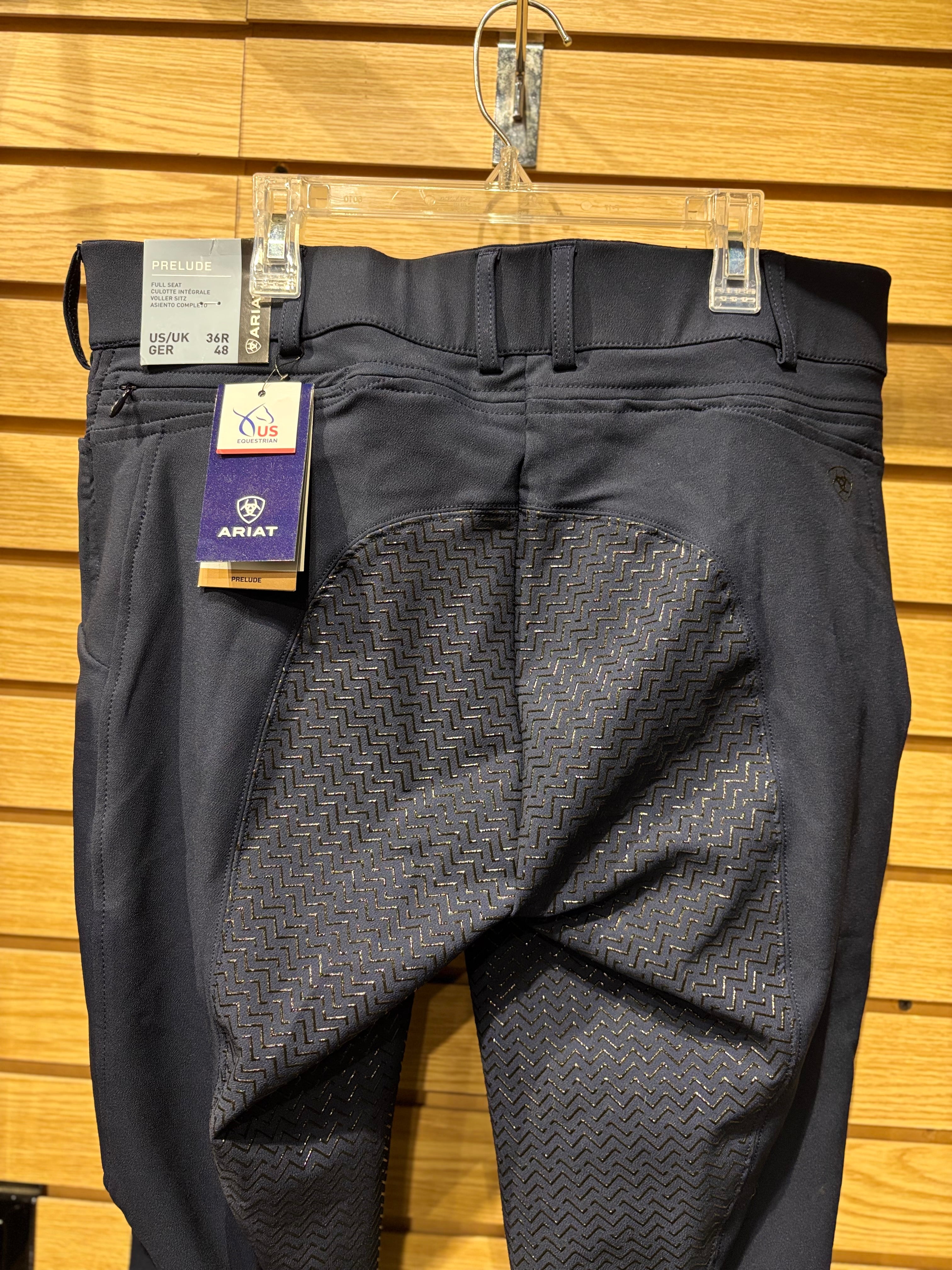Used 36R Navy Ariat Pro Series Full Seat Breeches