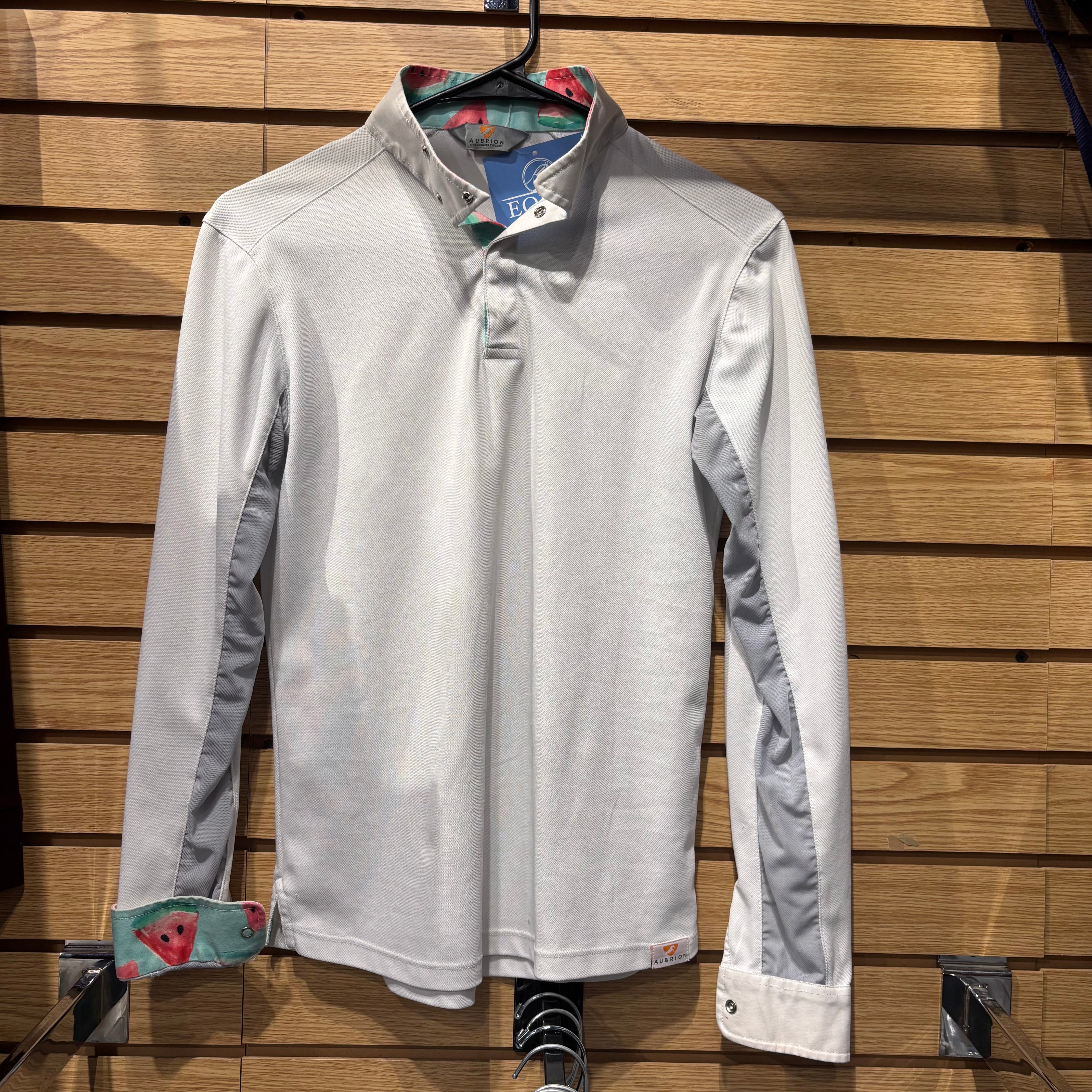 Used Youth XL White Aubrion Long Sleeve Show Shirt