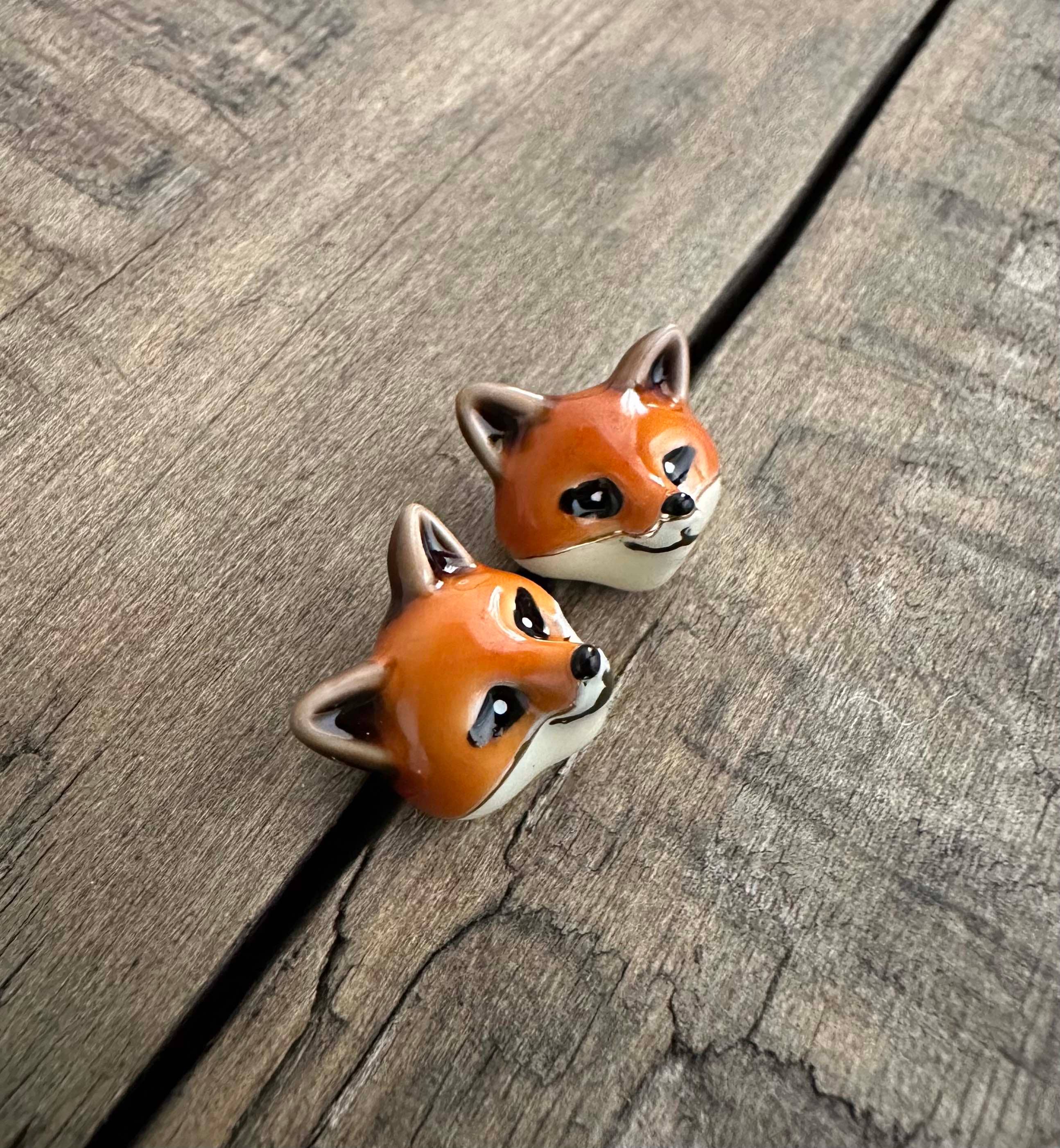Fox Ceramic Earrings