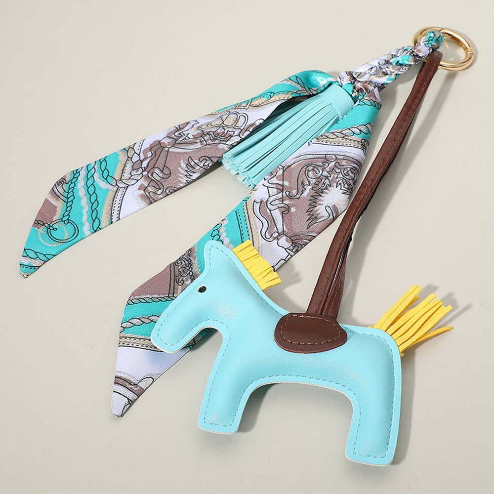 Sensibling Corp. - Faux Leather Horse Tassel Scarf Keychain / Bag Charm