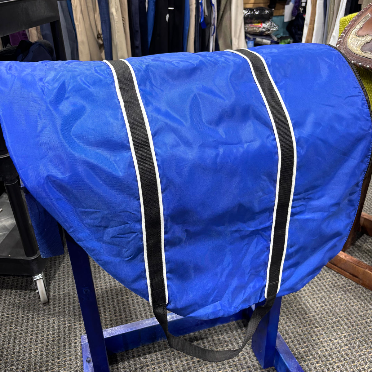 Used Blue Saddle Carry Bag