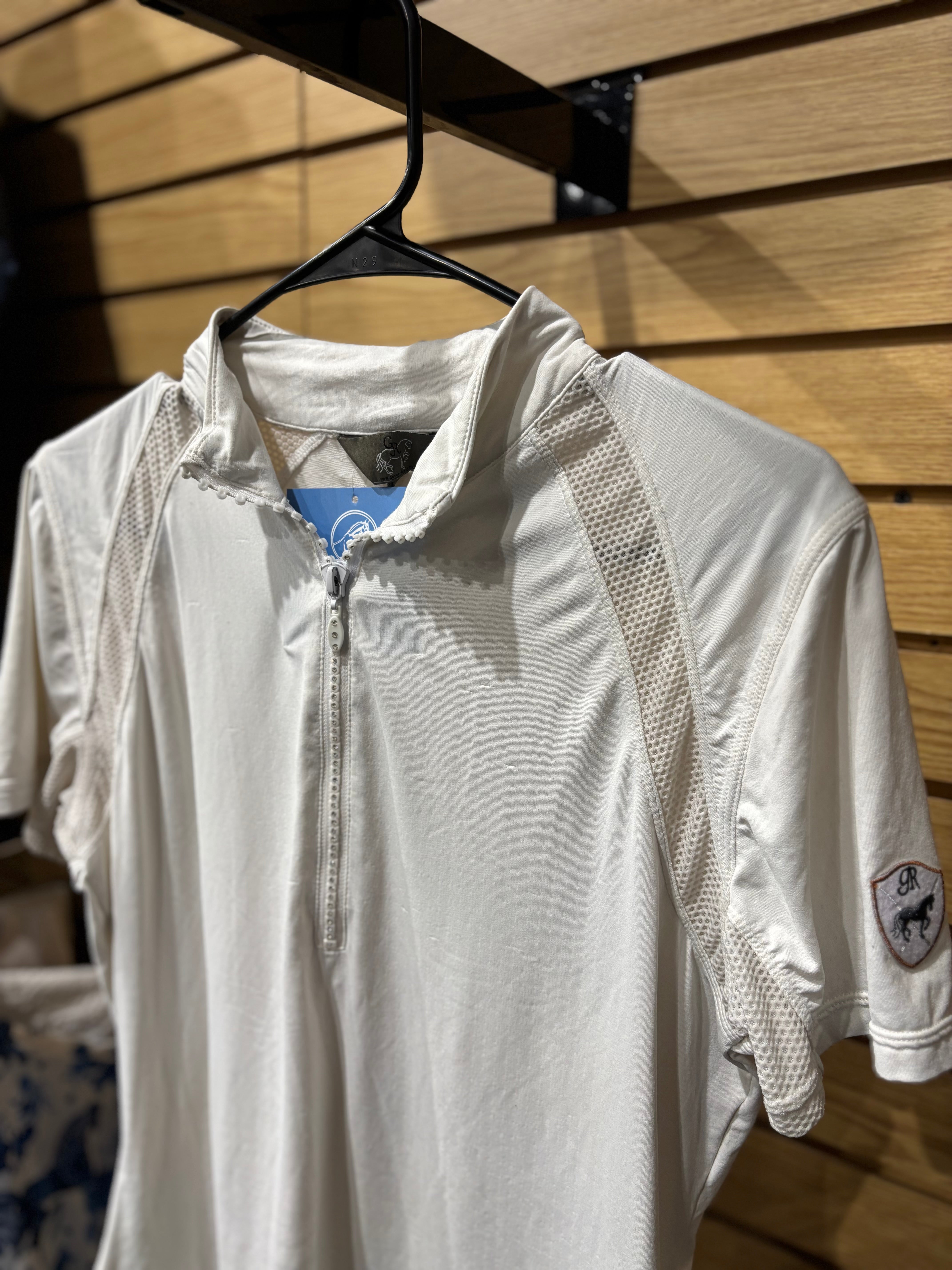 Used Large White GoodeRider Sparkle Show Shirt