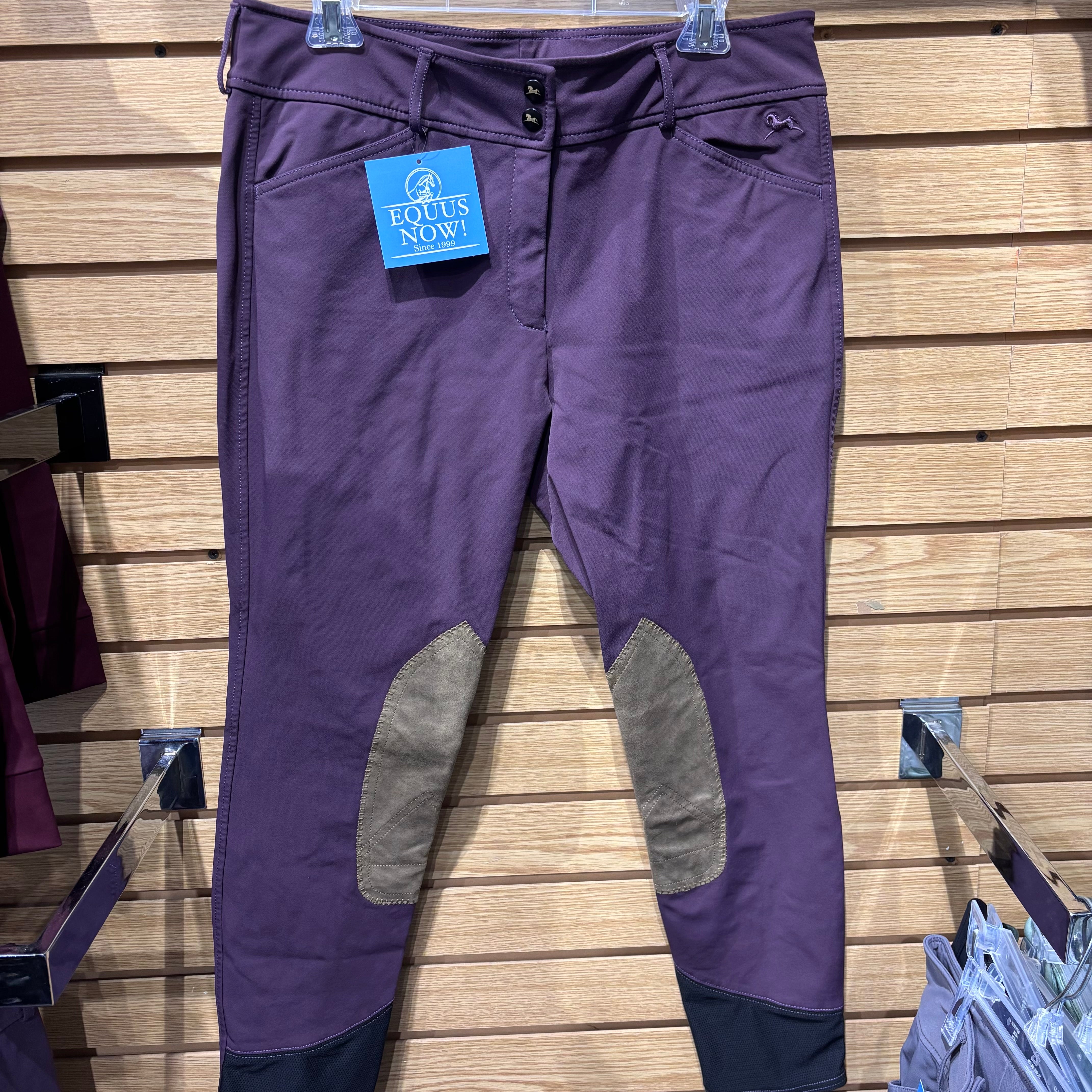 Used 32R RJ Classics Purple Knee Patch Breeches