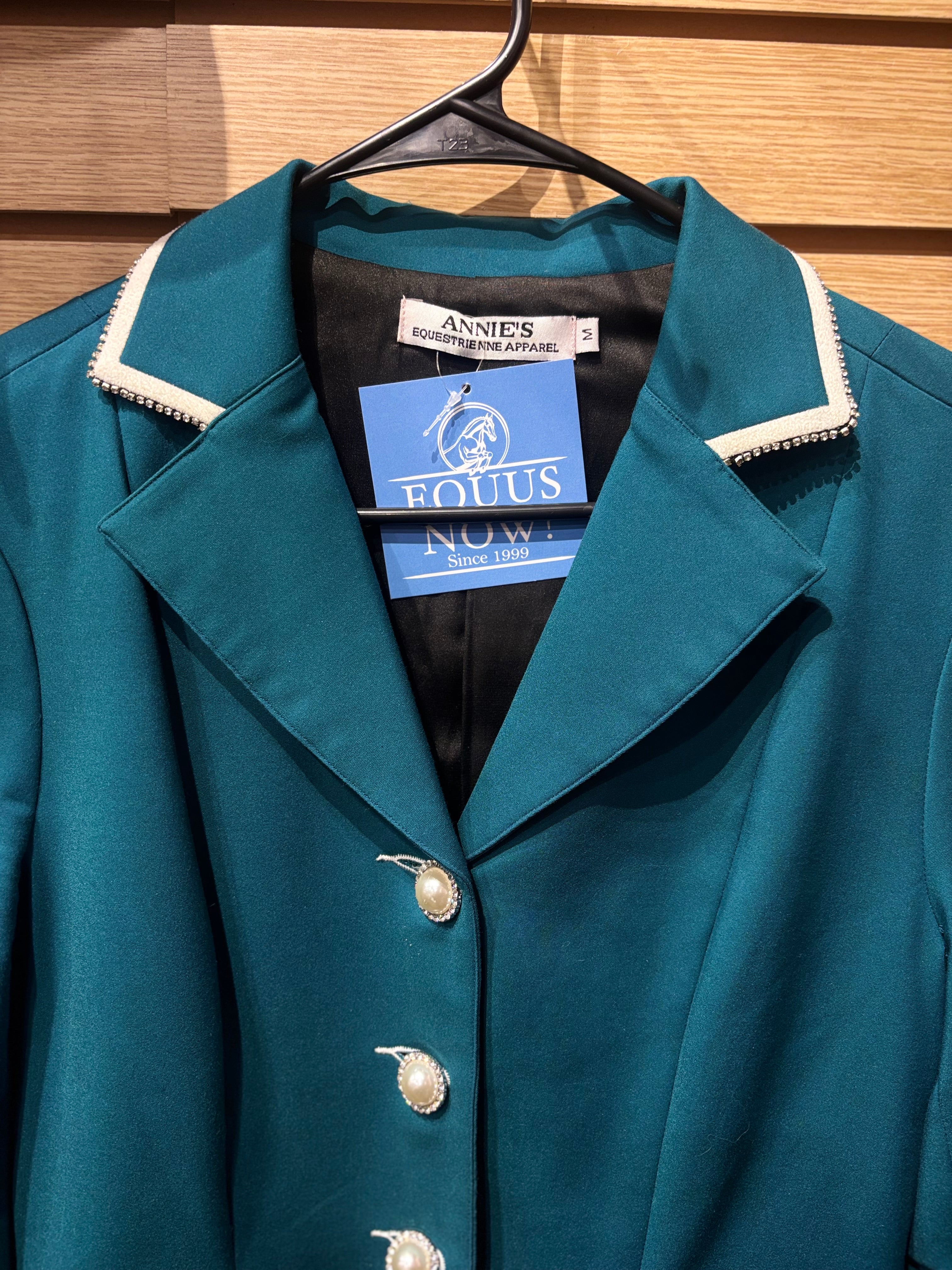 Used Medium Annies Equestrienne Apparel Teal Show Coat