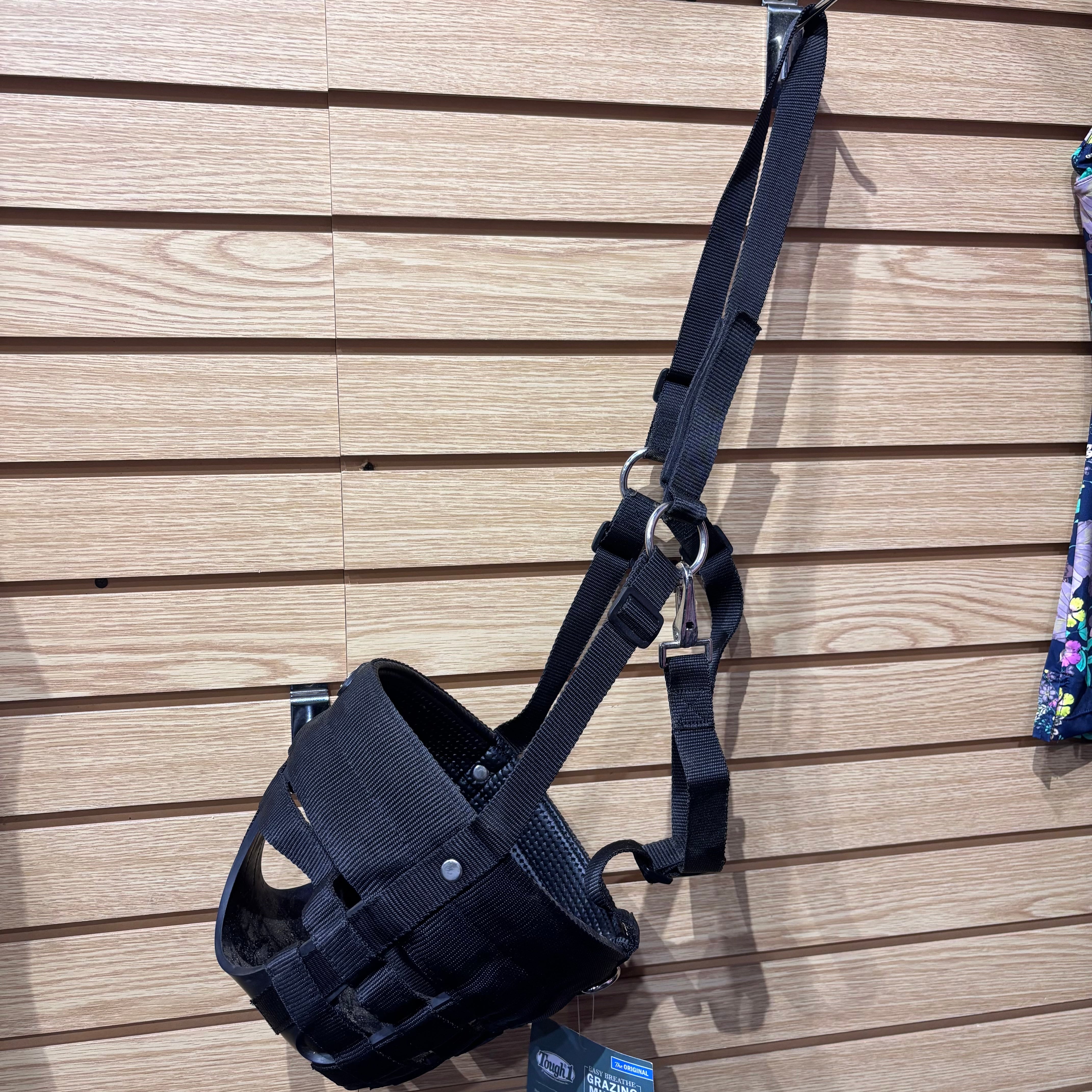 Used Horse Black Tough 1 Easy Breathe Grazing Muzzle