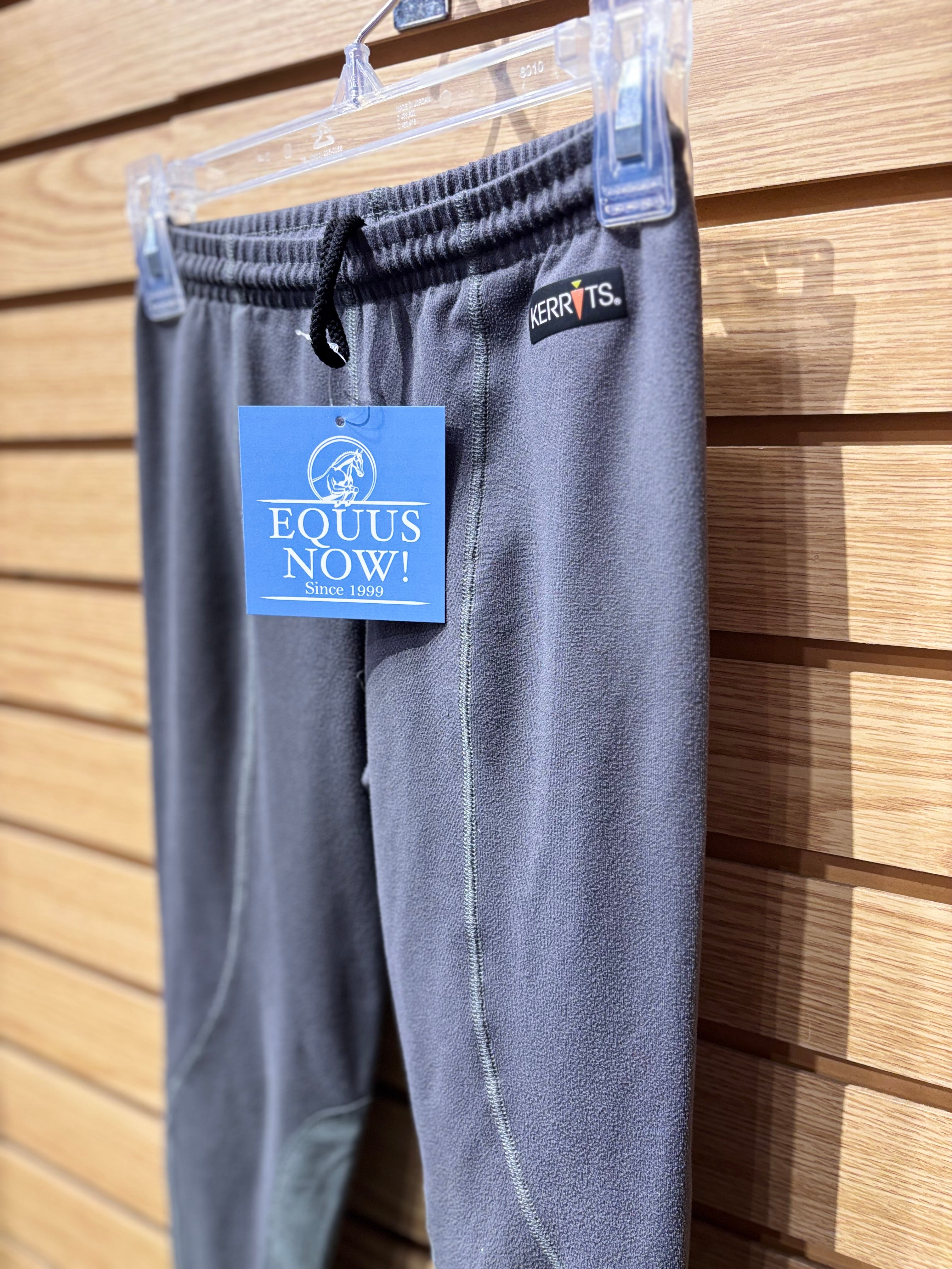 Used Youth Medium Grey Kerrits Knee Patch Riding Tights