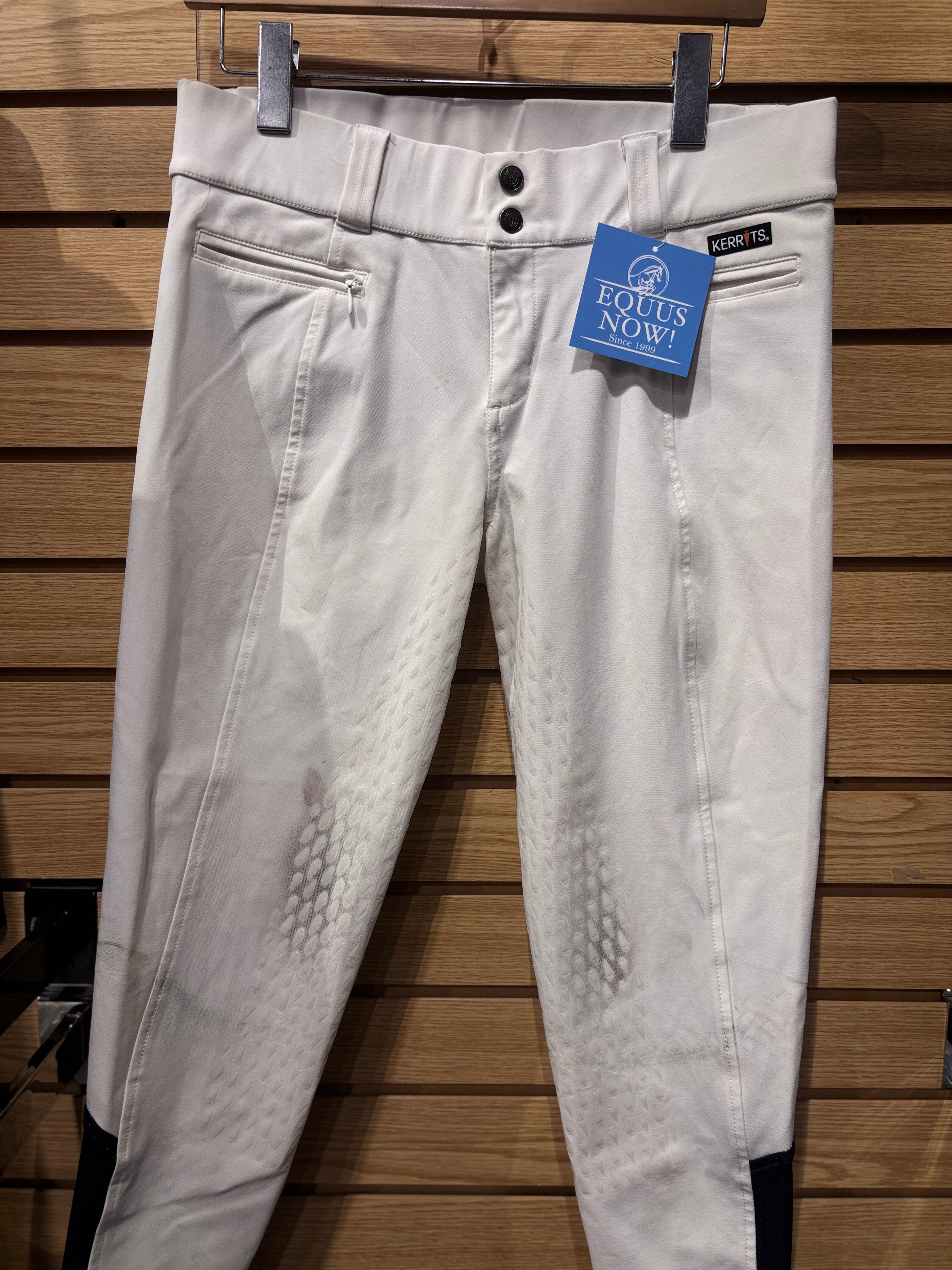Used Medium Kerrits White Full Seat Breeches