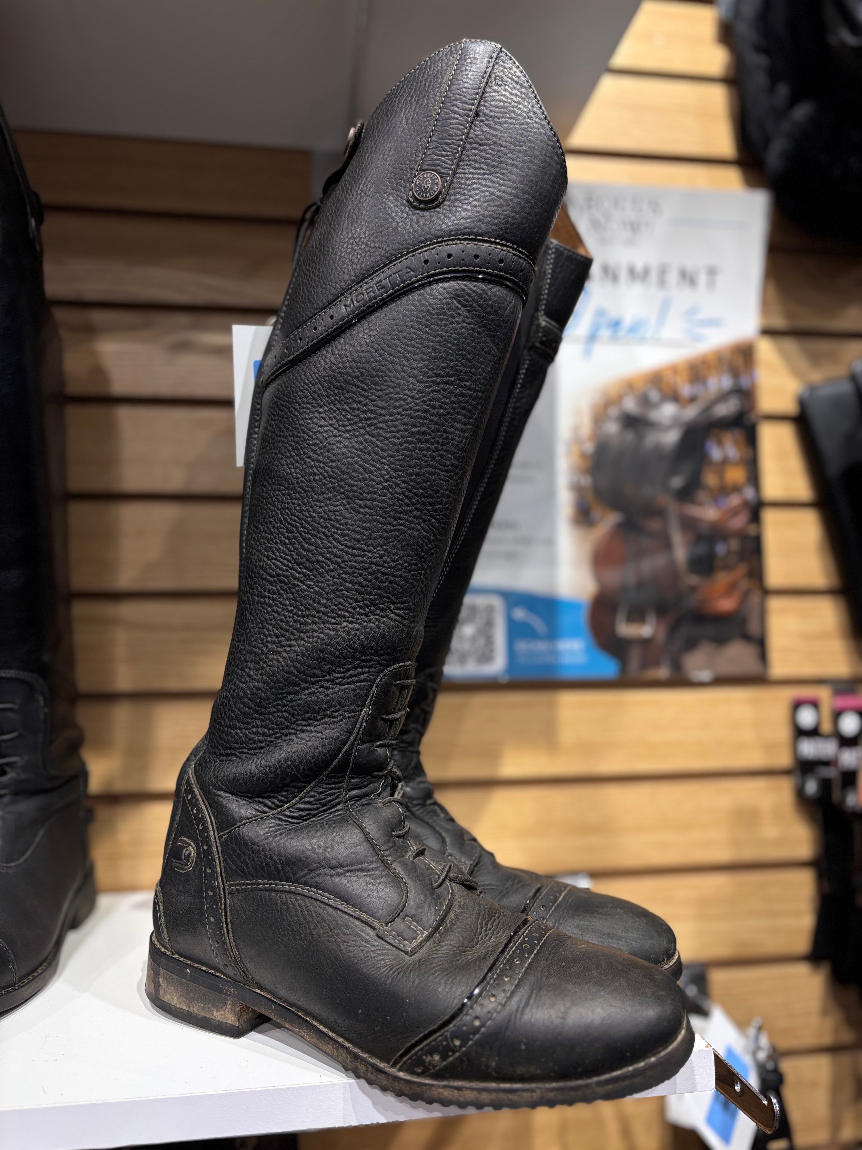 Used 9 Extra Slim Black Moretta Constantina Tall Boots