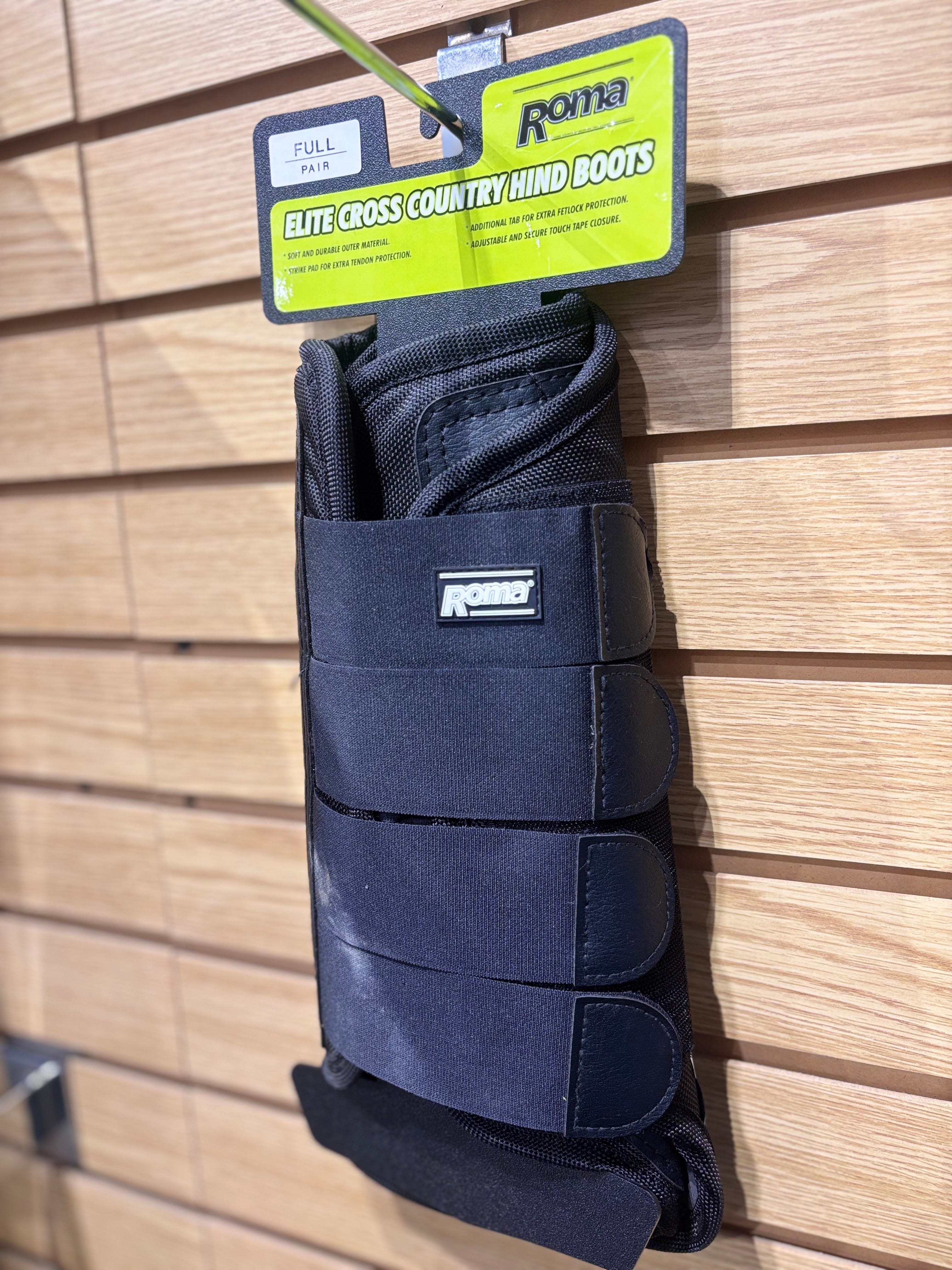 Used Black Roma Elite Cross Country Hind Boots Full