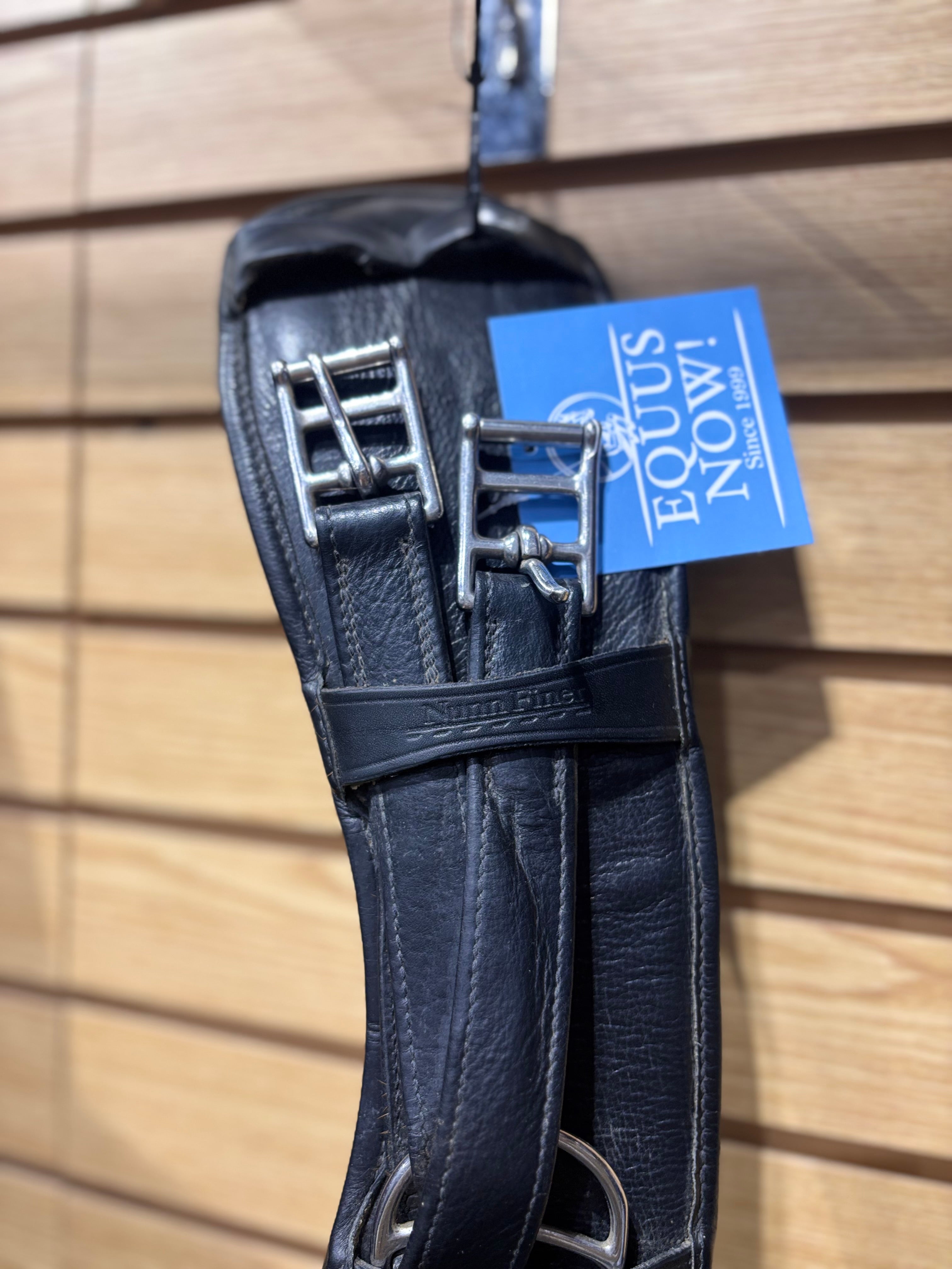 Used 24" Black Nunn Finer Padded Leather Dressage Girth