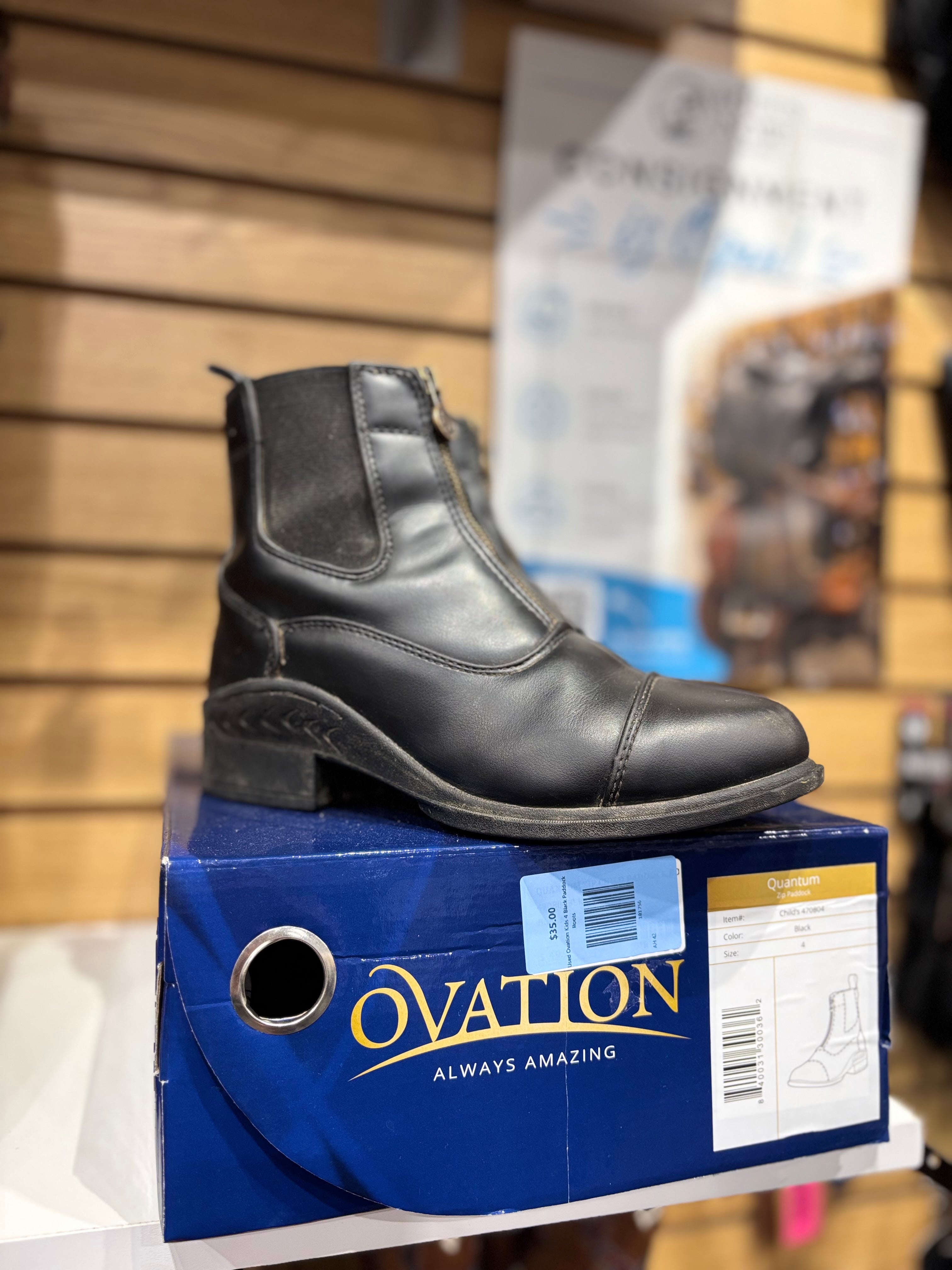 Used Ovation Kids 4 Black Paddock Boots