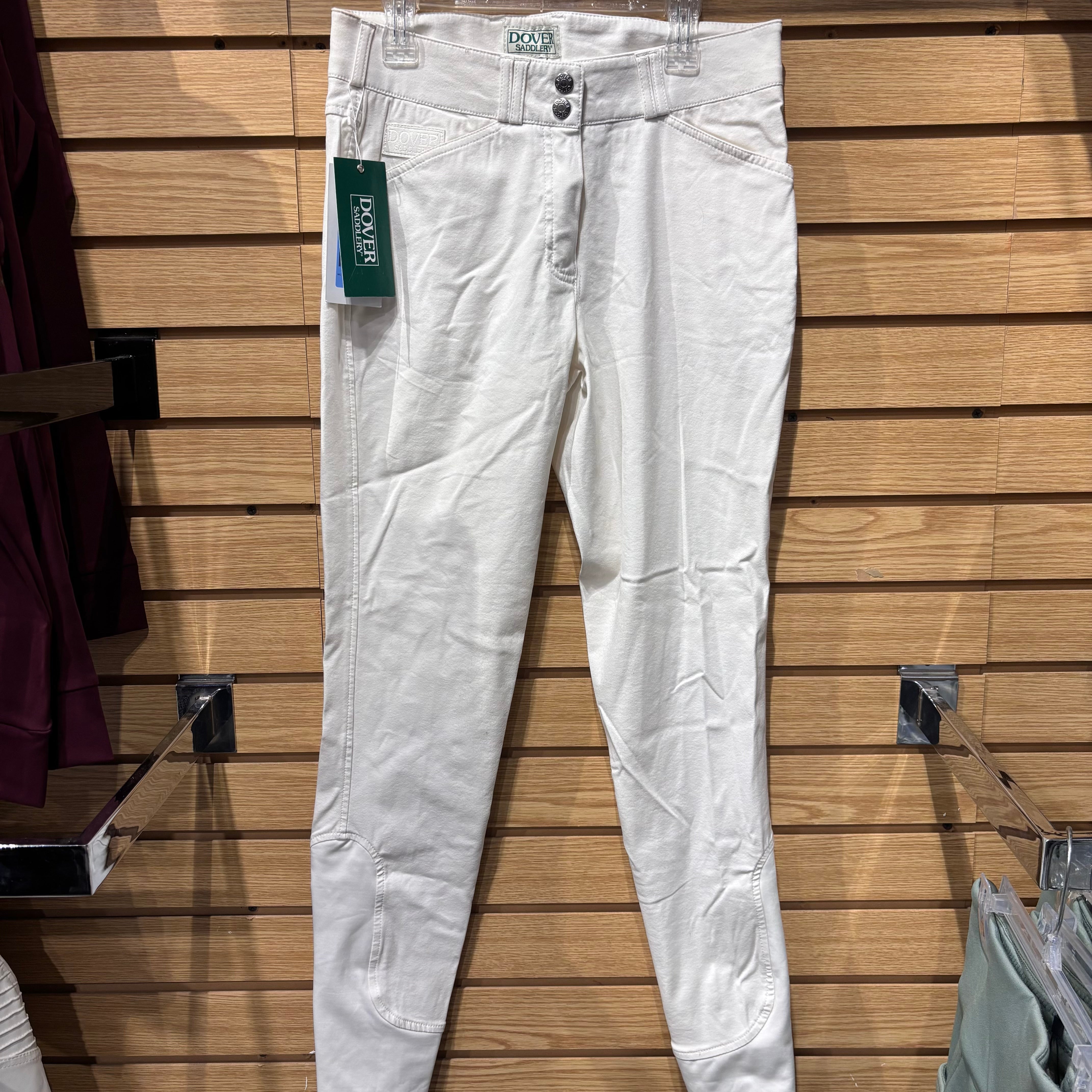 Used 28 Dover Silicone Knee Patch White Breeches