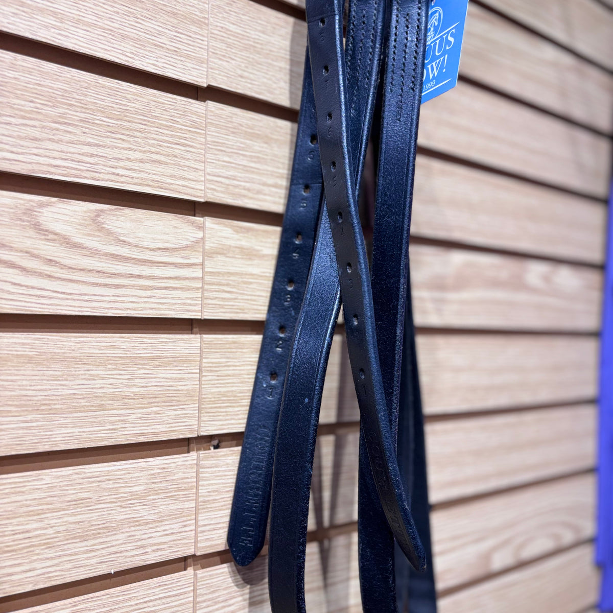 Used 62" Black Courbette Stirrup Leathers
