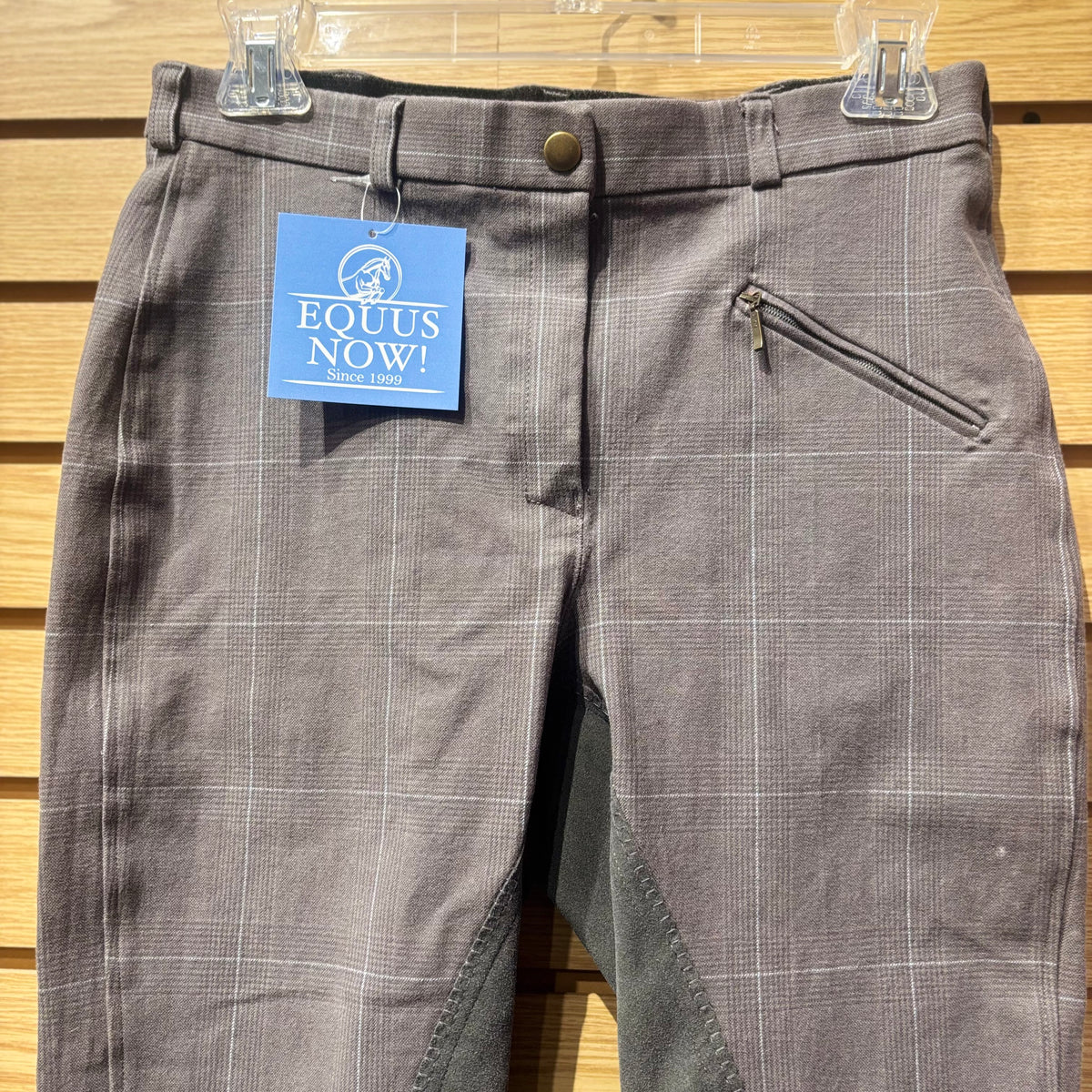 Used 30 Grey Plaid Dover Full Seat Breeches
