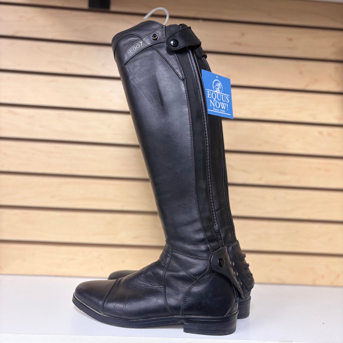Used 38 S/+1 Black Ego 7 Aries Tall Boots