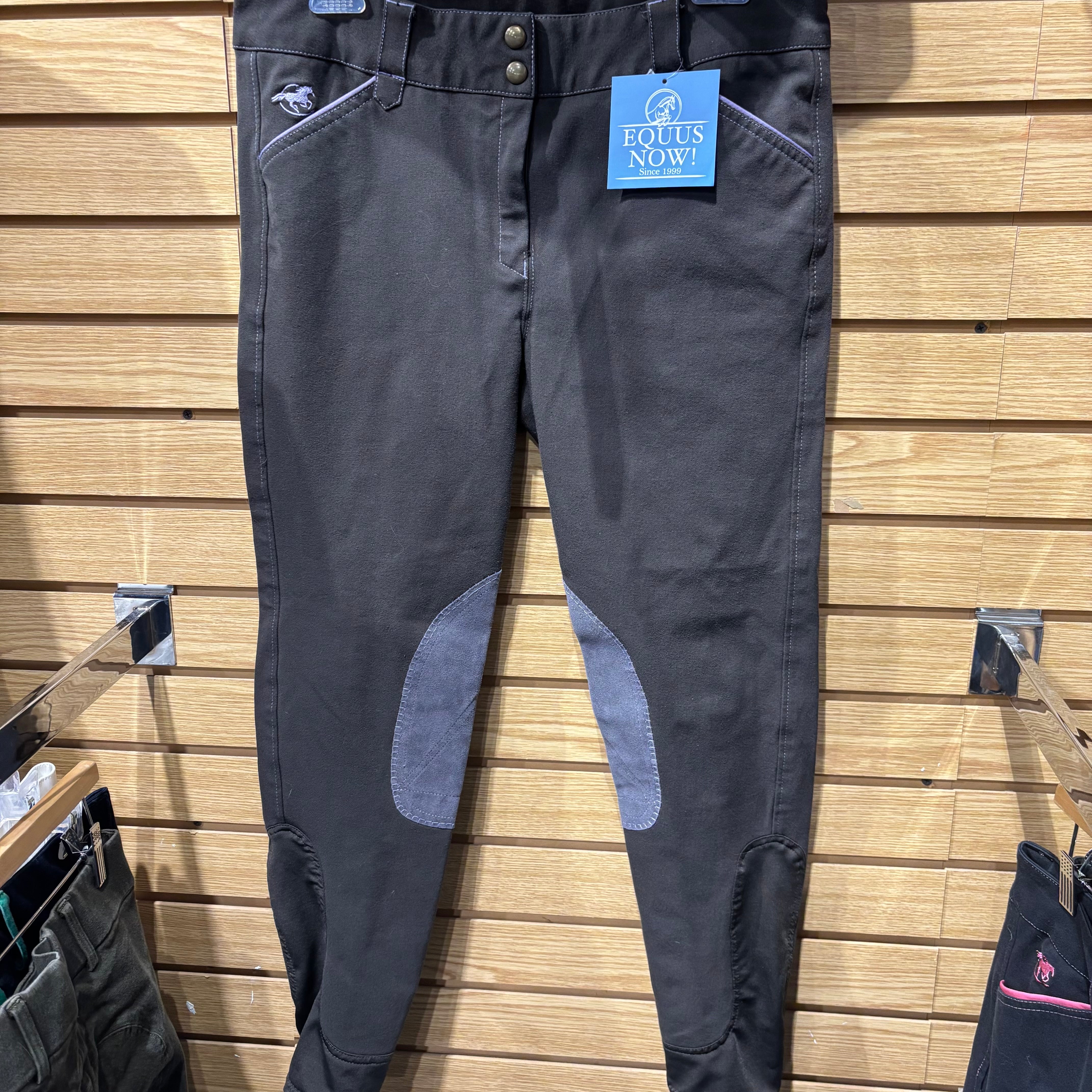 Used 32L Grey/Purple Smartpak Piper Knee Patch Breeches