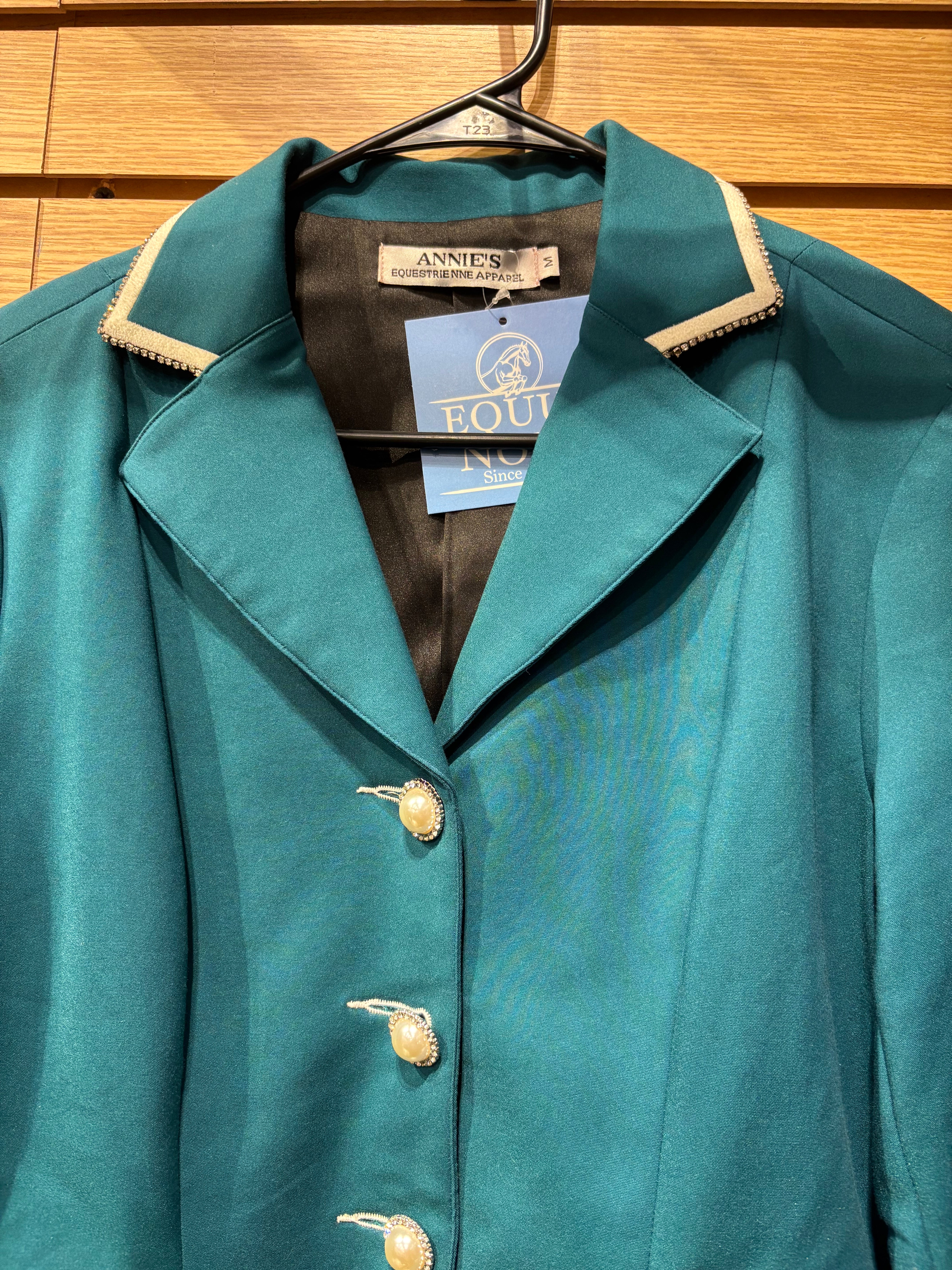 Used Medium Annies Equestrienne Apparel Teal Show Coat