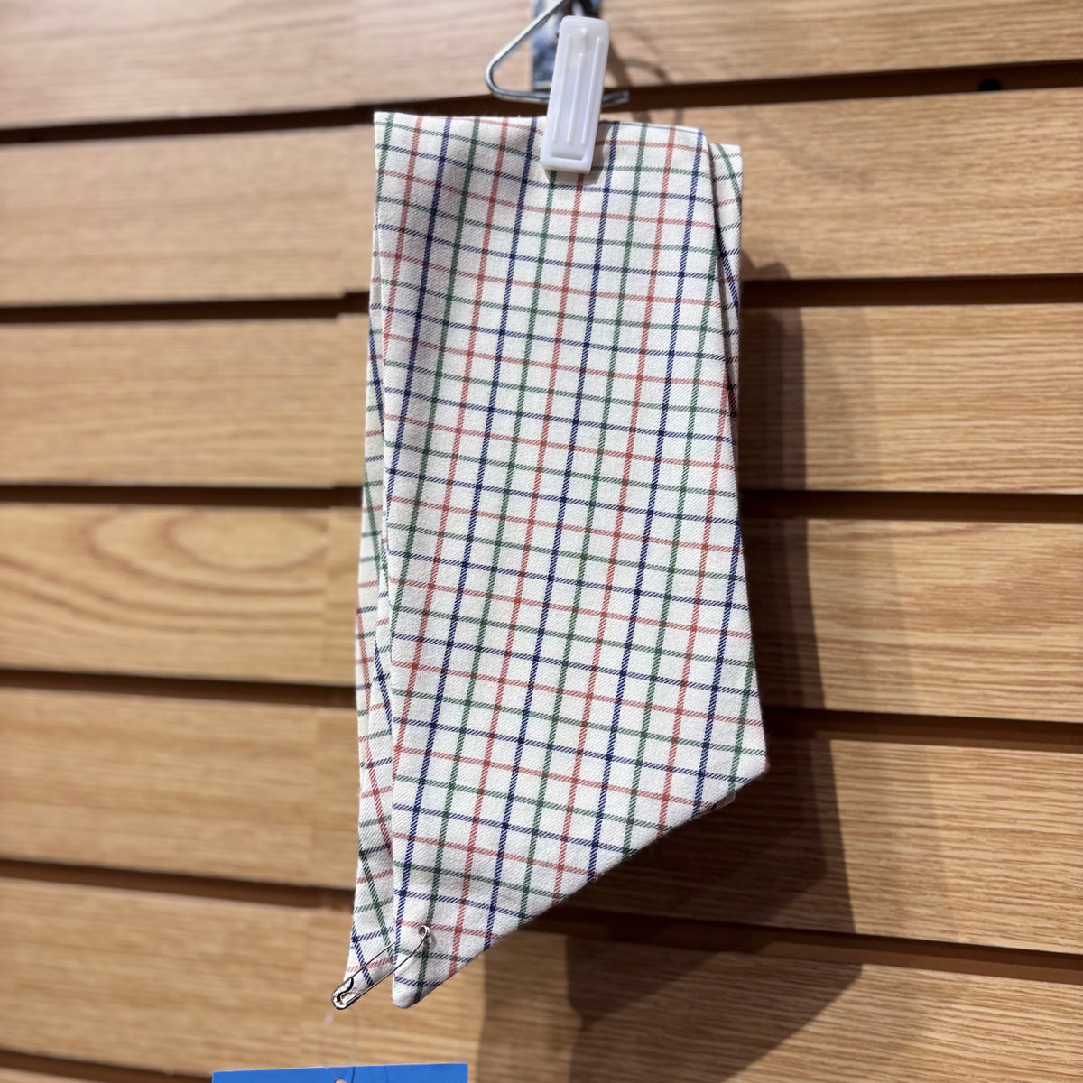 Used Ivory Plaid Stock Tie