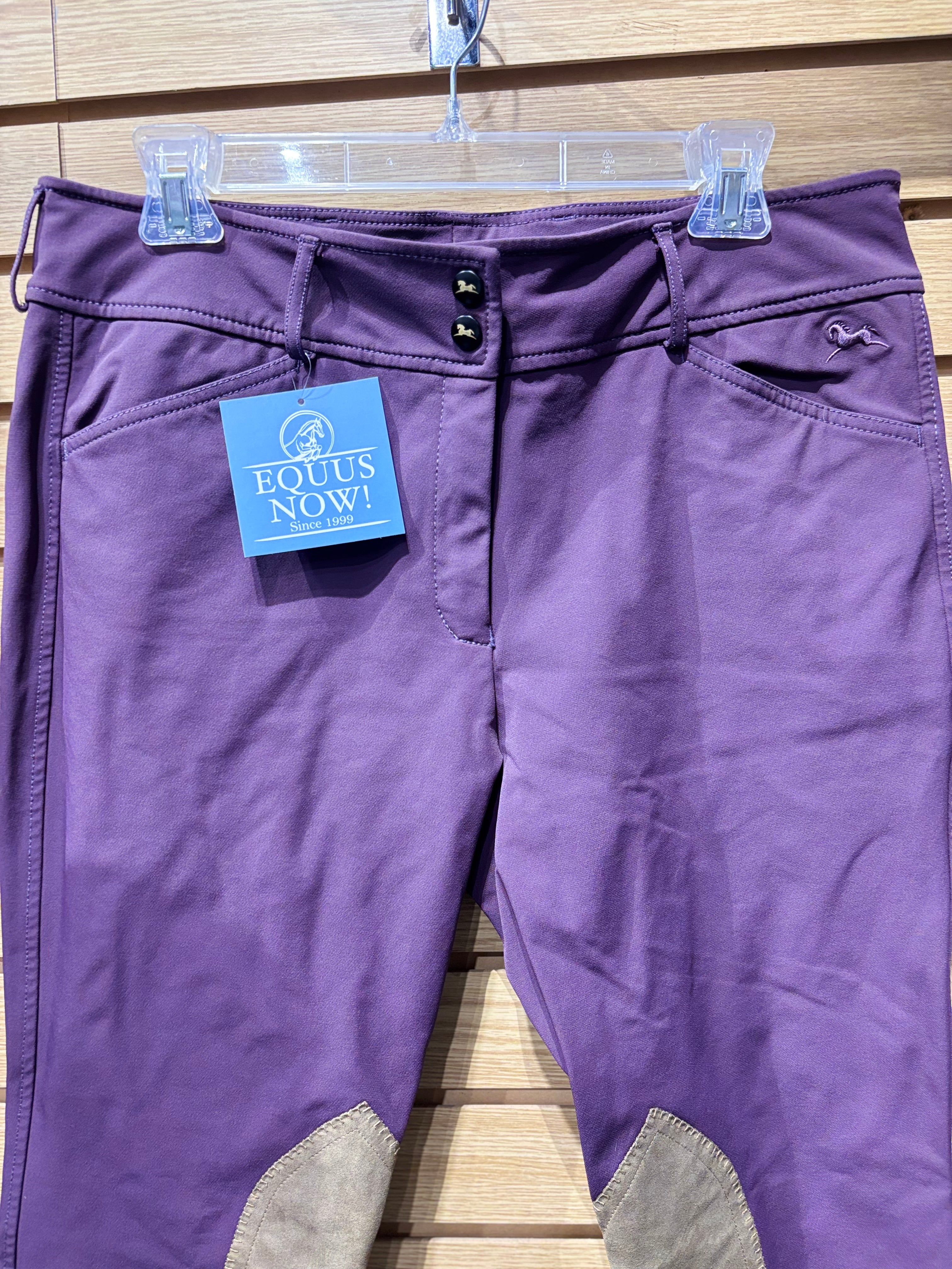 Used 32R RJ Classics Purple Knee Patch Breeches