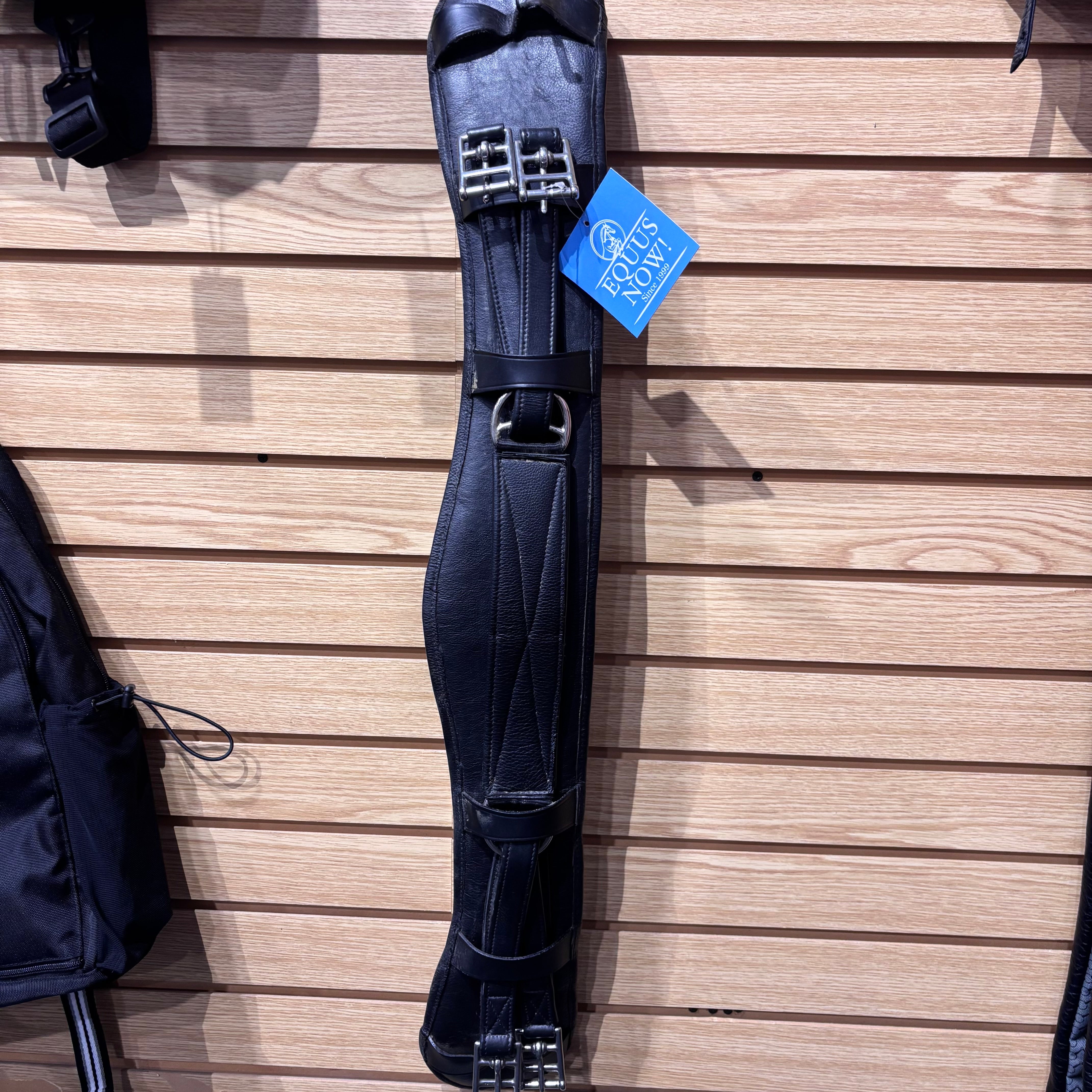 Used 30" Black Padded Leather Dressage Girth