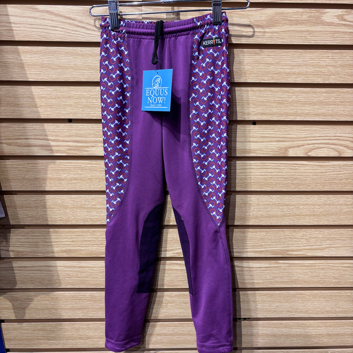 Used Youth Small Purple Kerrits Knee Patch Tights