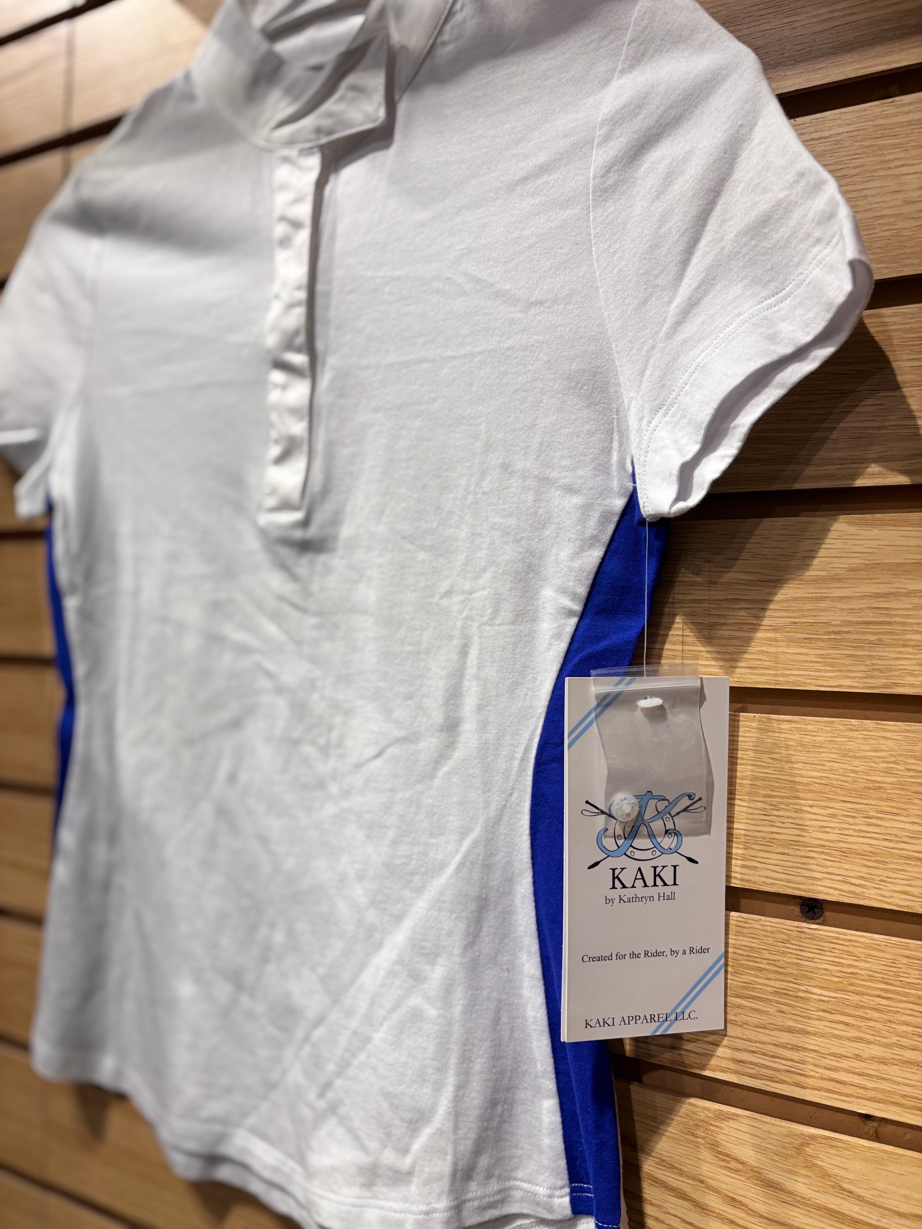 Used Girls 12 White KAKI by Katheryn Hall Short Sleeve Show Shirt