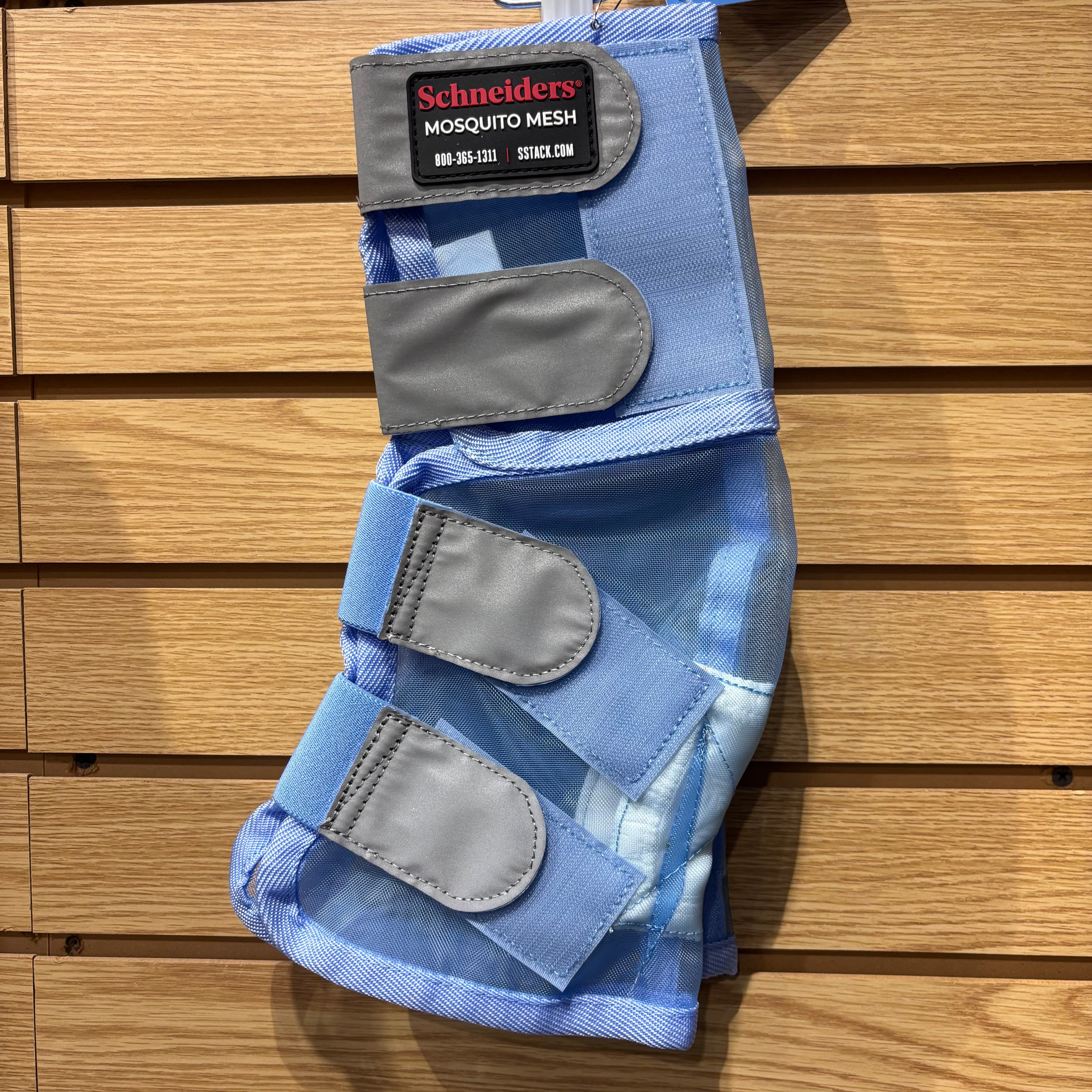 Used Medium Blue Schneiders Mosquito Mesh Fly Boots