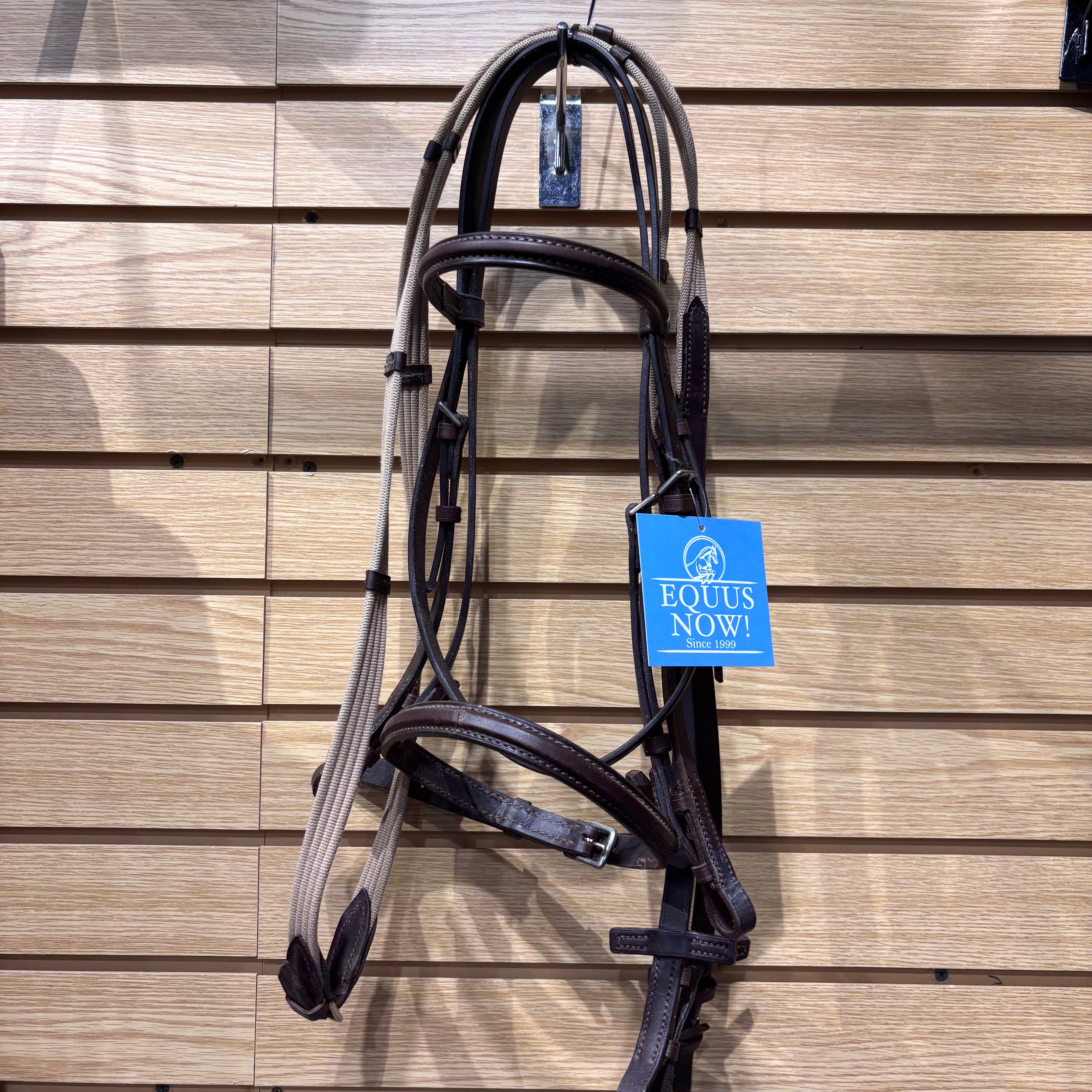 Used Full Brown Lemetex English Bridle with Webbed Reins