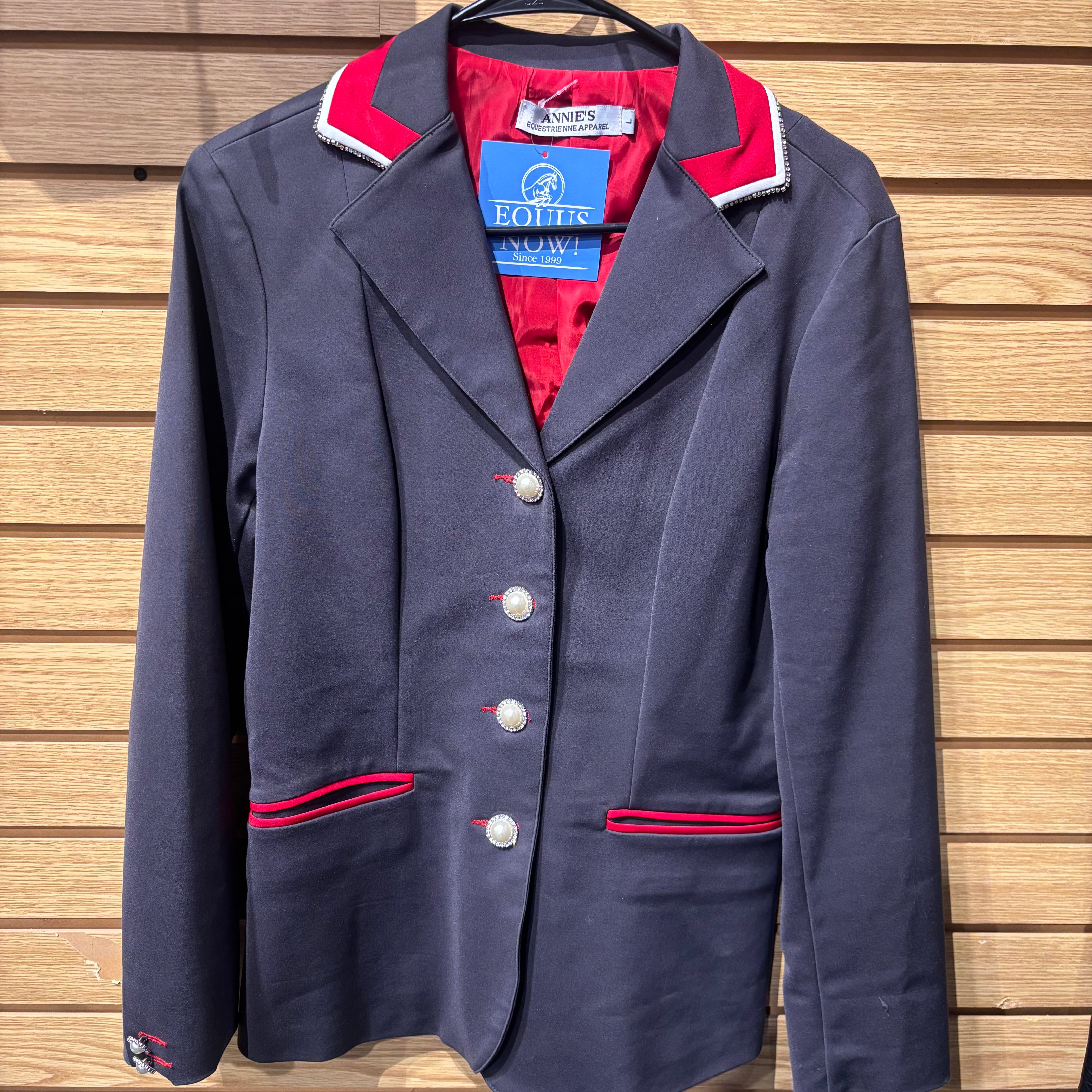 Used Large Annies Equestrienne Apparel Grey Show Coat