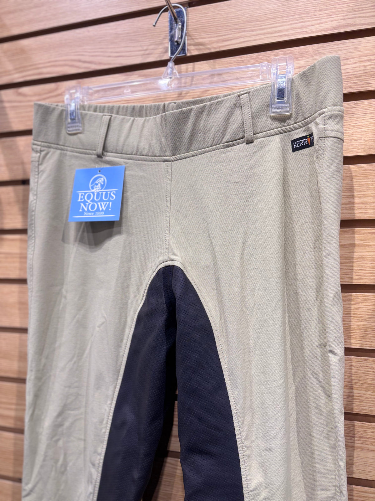 Used XL Tan/Black Kerrits Flex Full Seat Breeches