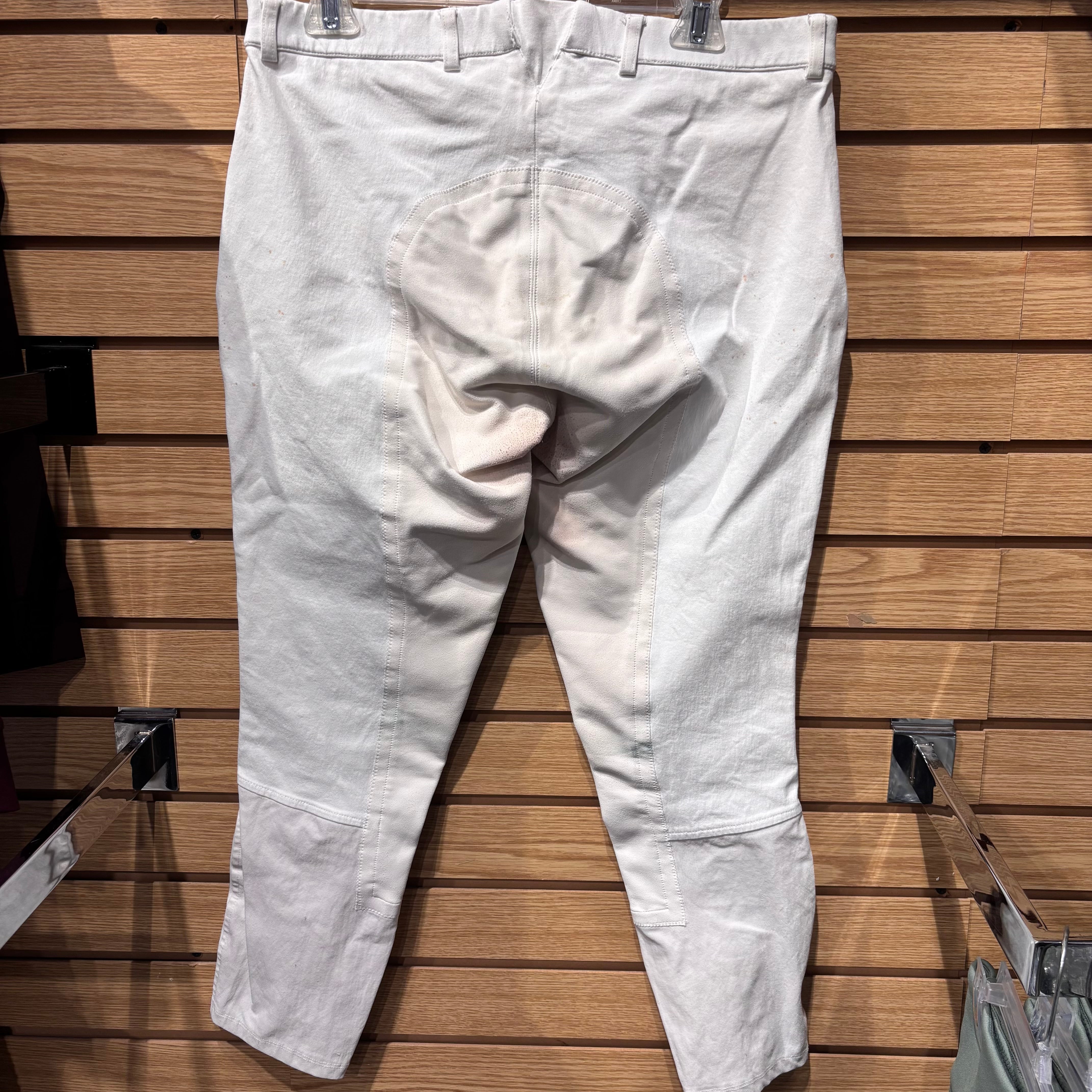 Used 32R Ariat Heritage White Full Seat Breeches