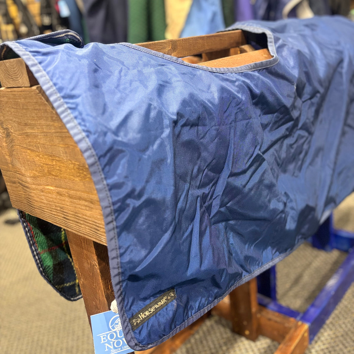 Used Blue/Green Plaid Horseware Quarter Sheet