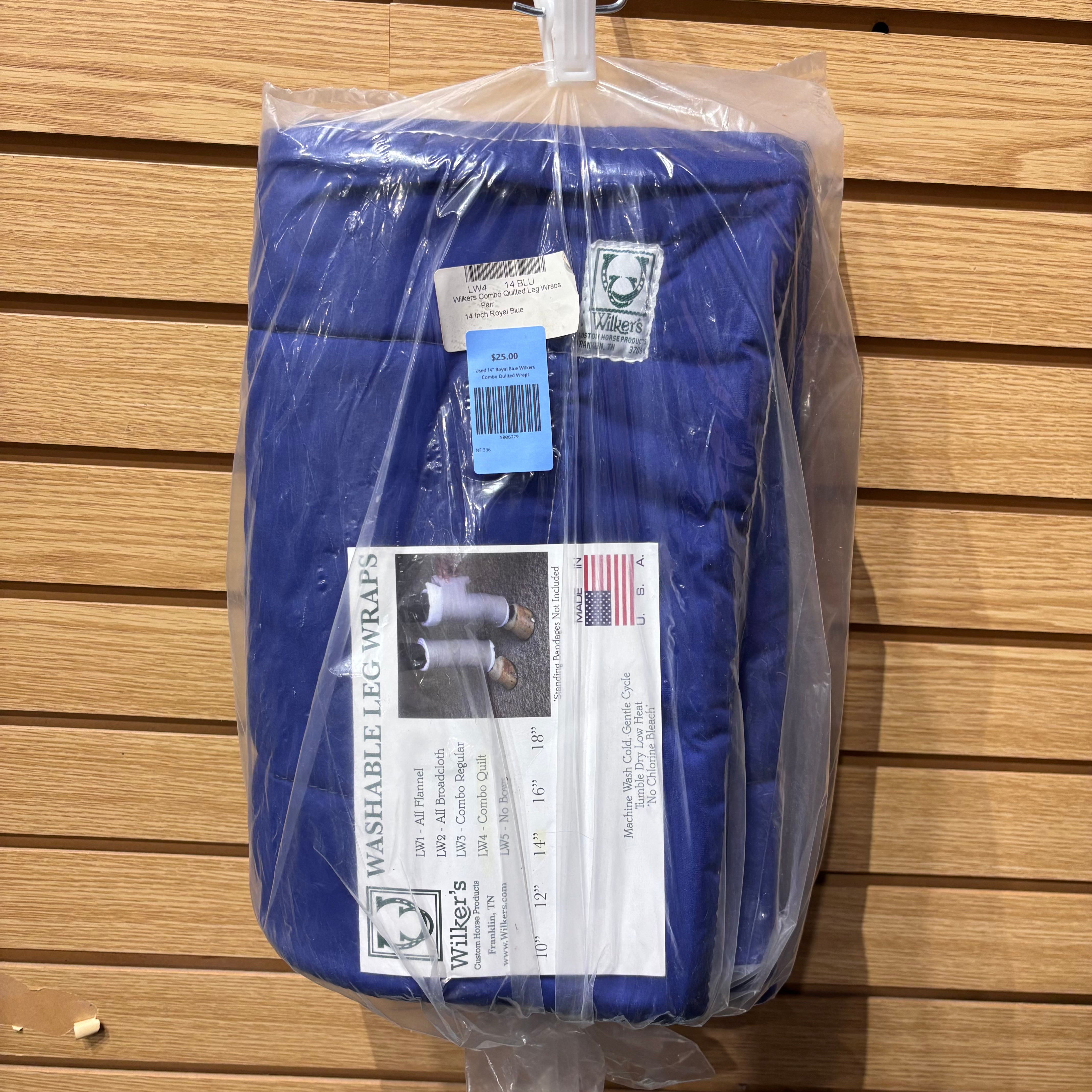 Used 14" Royal Blue Wilkers Combo Quilted Wraps