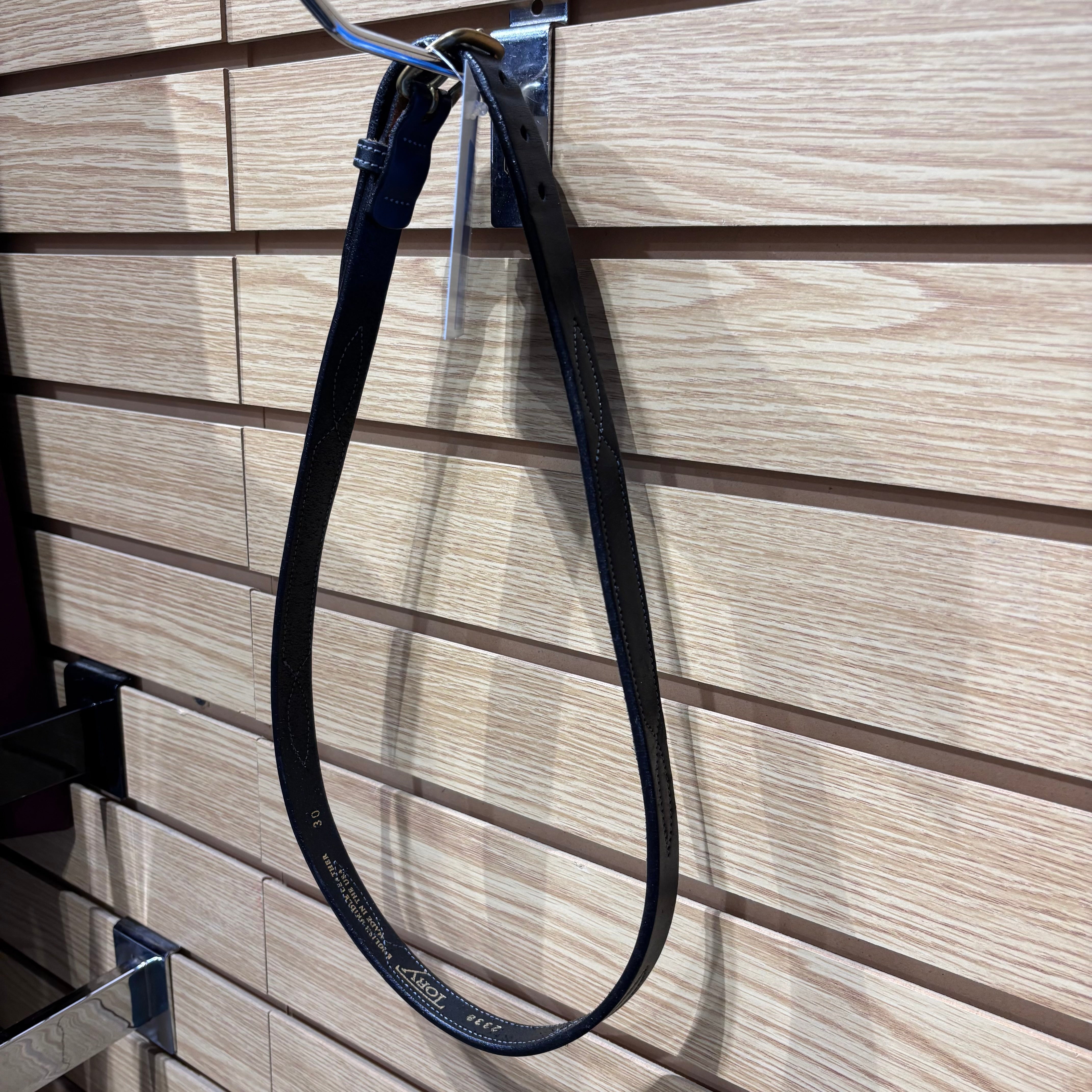 Used 30 Black Tory Leather Belt