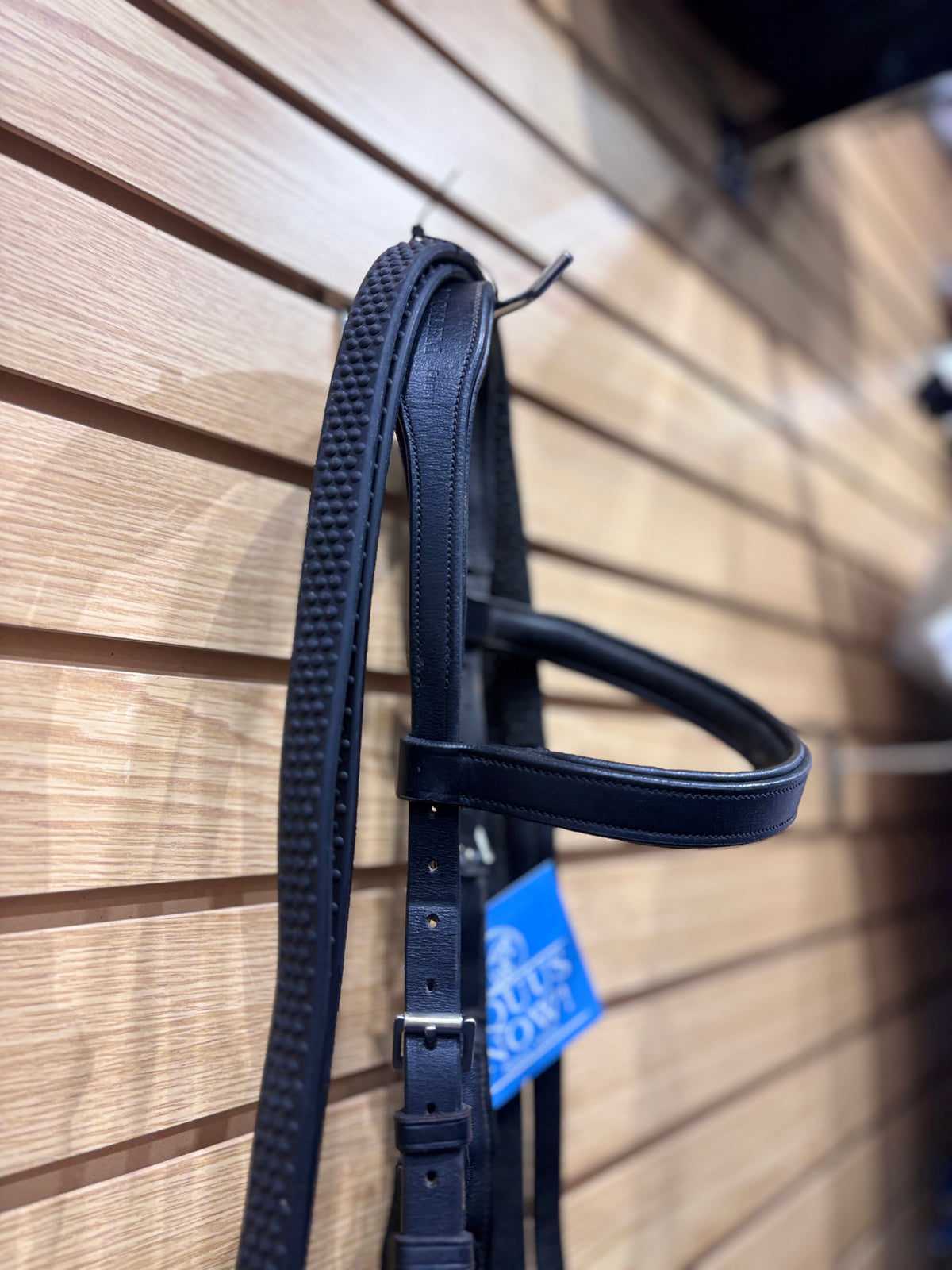 Used Full Black Rambo Micklem Bridle w Rubber Grip Reins