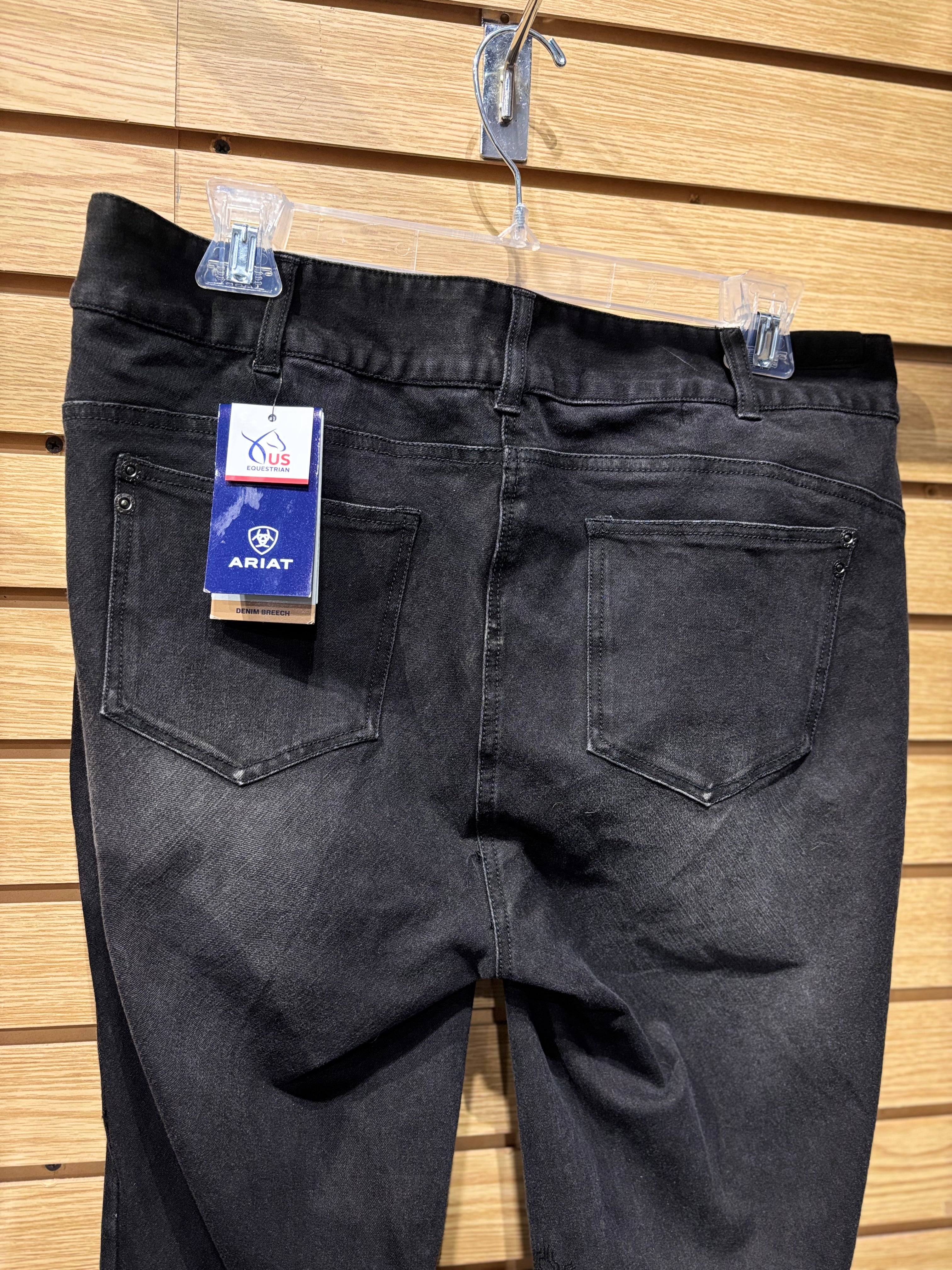 Used 34R Black/Denim Ariat Halo KP Breech