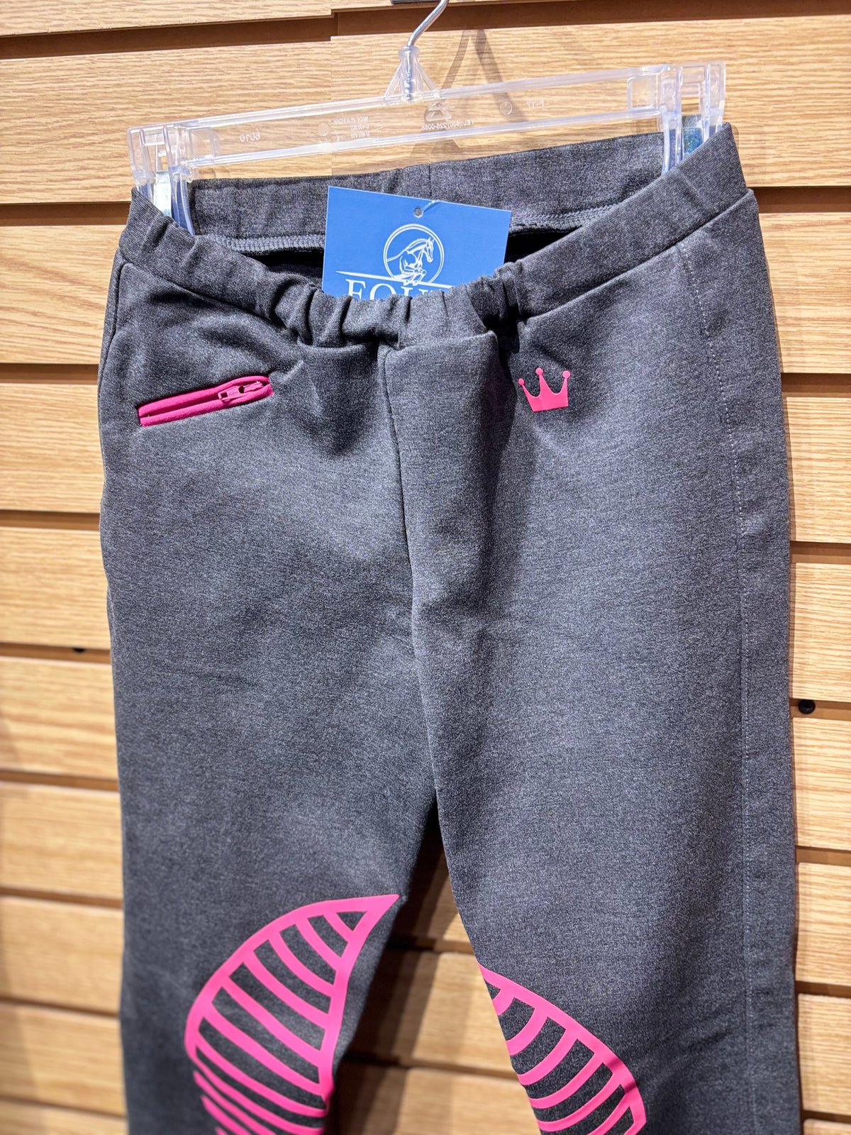 Used Youth 10 Grey HR Farm Silicone Knee Patch Tights