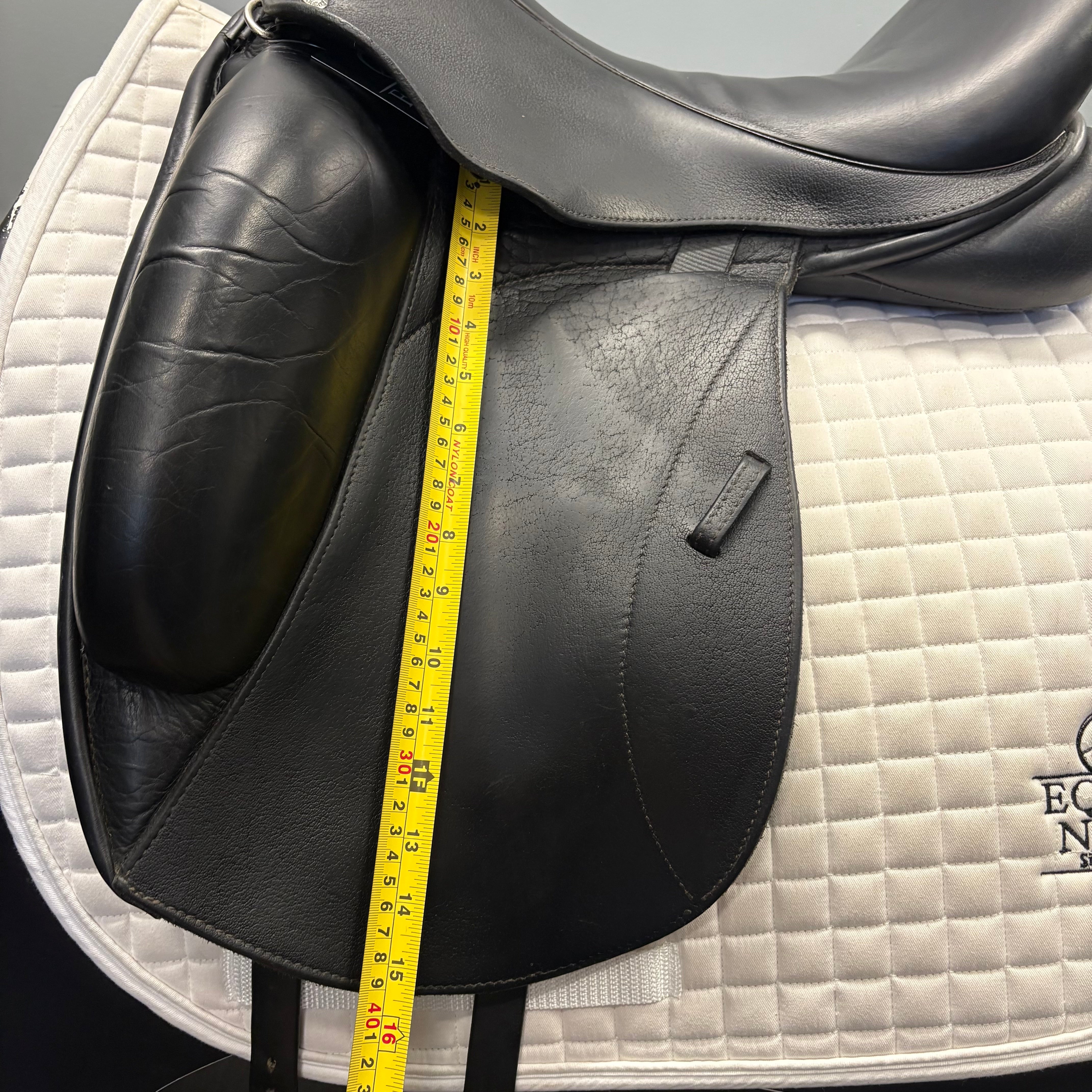 Used Custom Icon Eclipse Dressage Saddle 17" Wide Tree