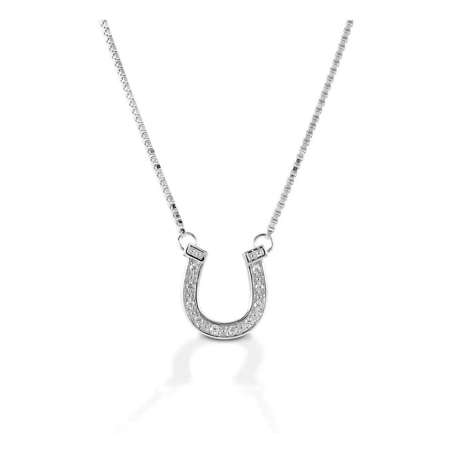 Kelly Herd Sterling Silver Pave Horseshoe Necklace - sku to order - 75367