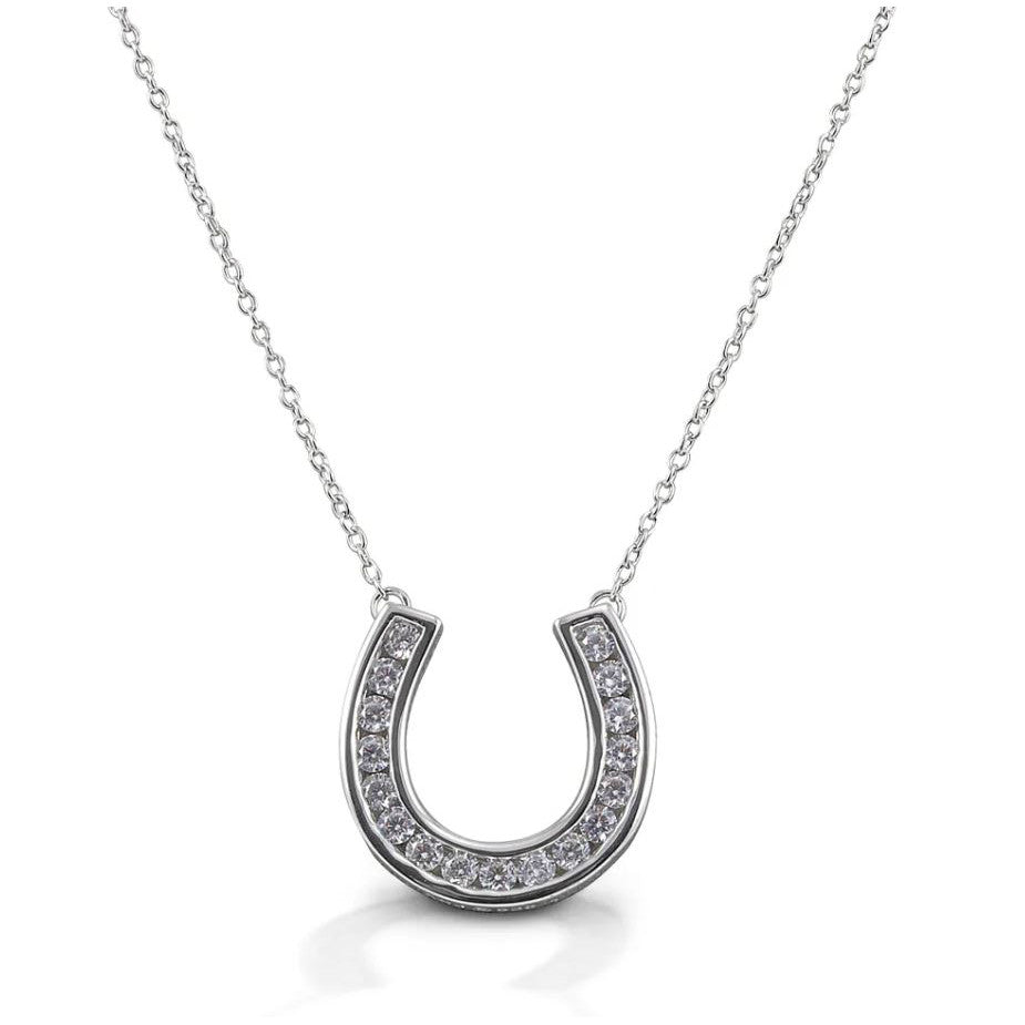 Kelly Herd Sterling Silver Contemporary Pave Horseshoe Necklace - sku to order - 75355