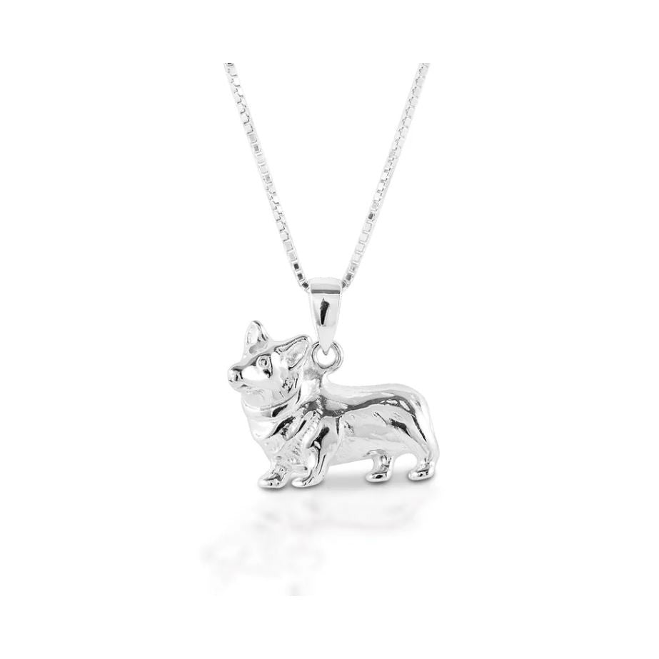 Kelly Herd Sterling Silver Small Corgi Necklace - sku to order - 75383