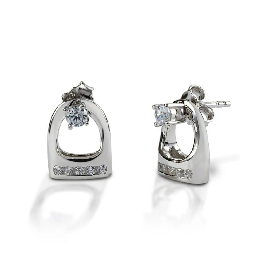 Kelly Herd Sterling Silver Stud Earrings with Small English Stirrup Jackets - sku to order - 75363