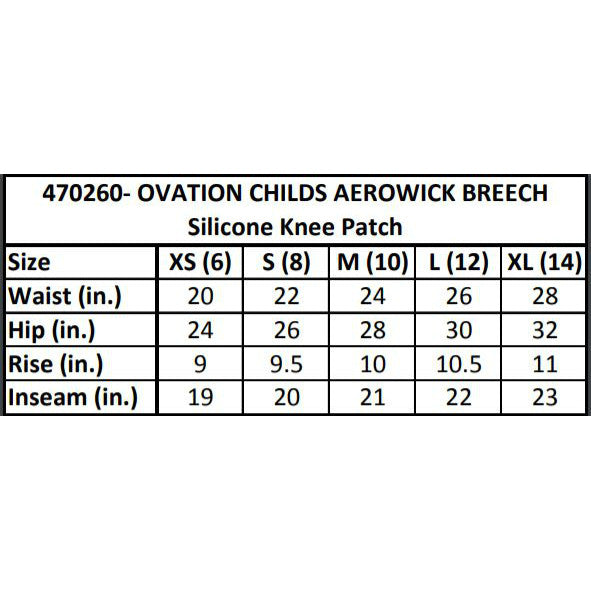 Ovation AeroWick Child's Silicone Knee Patch Tight - supporting