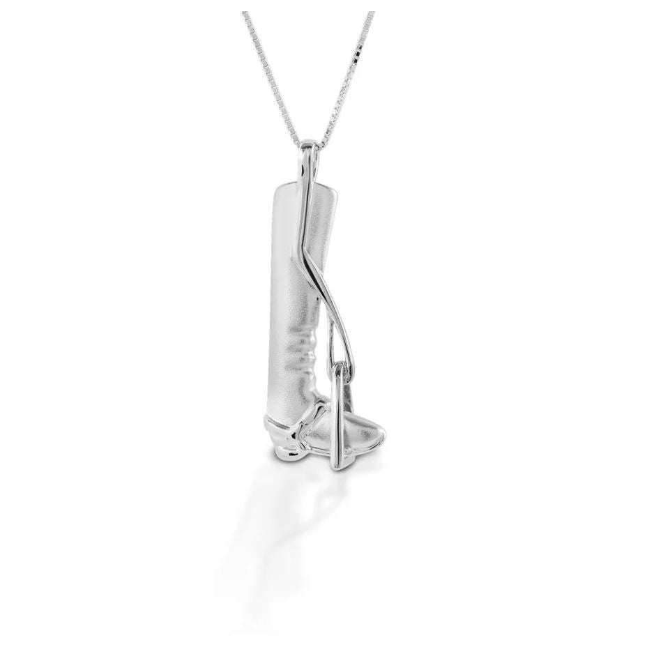 Kelly Herd Sterling Silver Small Riding Boot Necklace - sku to order - 75373