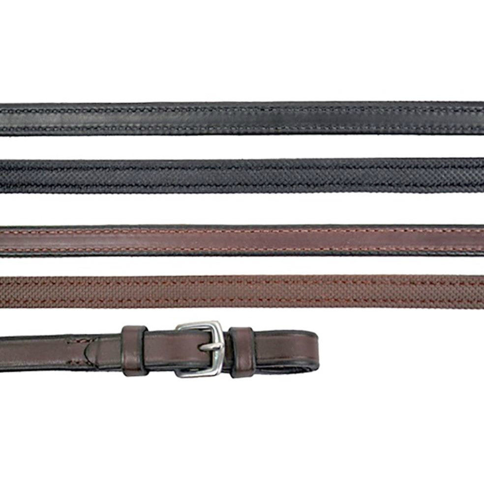 Nunn Finer Rubber Lined Reins - supporting