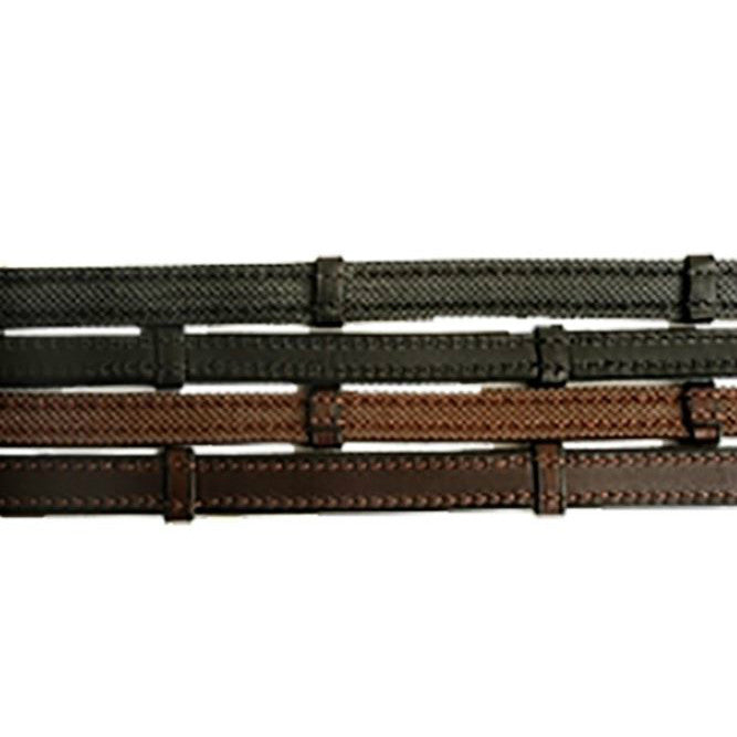 Nunn Finer Rubber Lined Reins - supporting