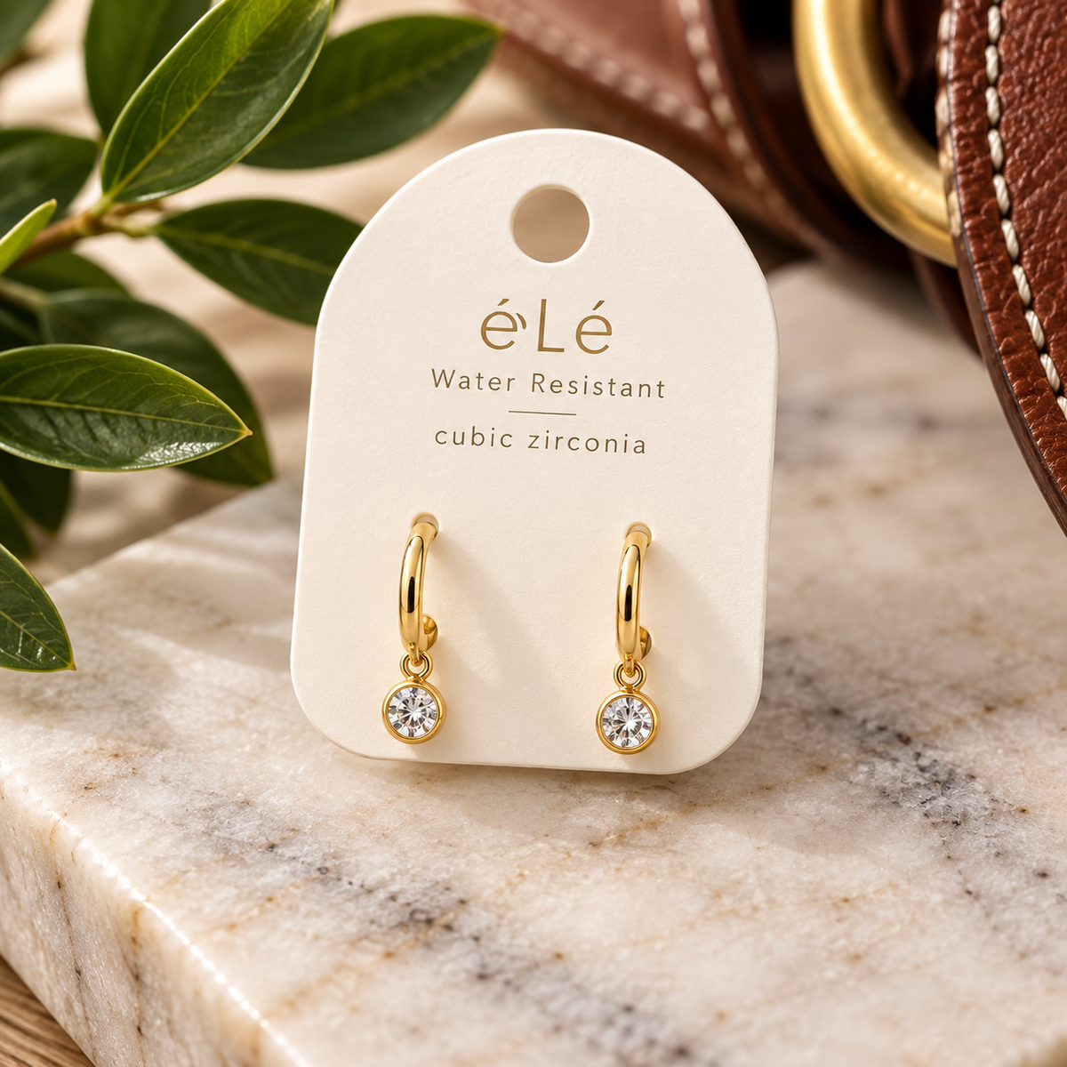 Ete Crystal Hoop Post Earrings