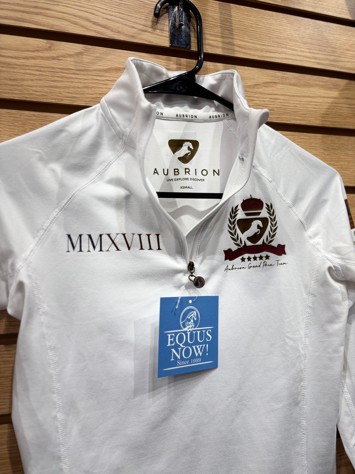 Used XS White Aubrion 1/4 Zip Technical Shirt