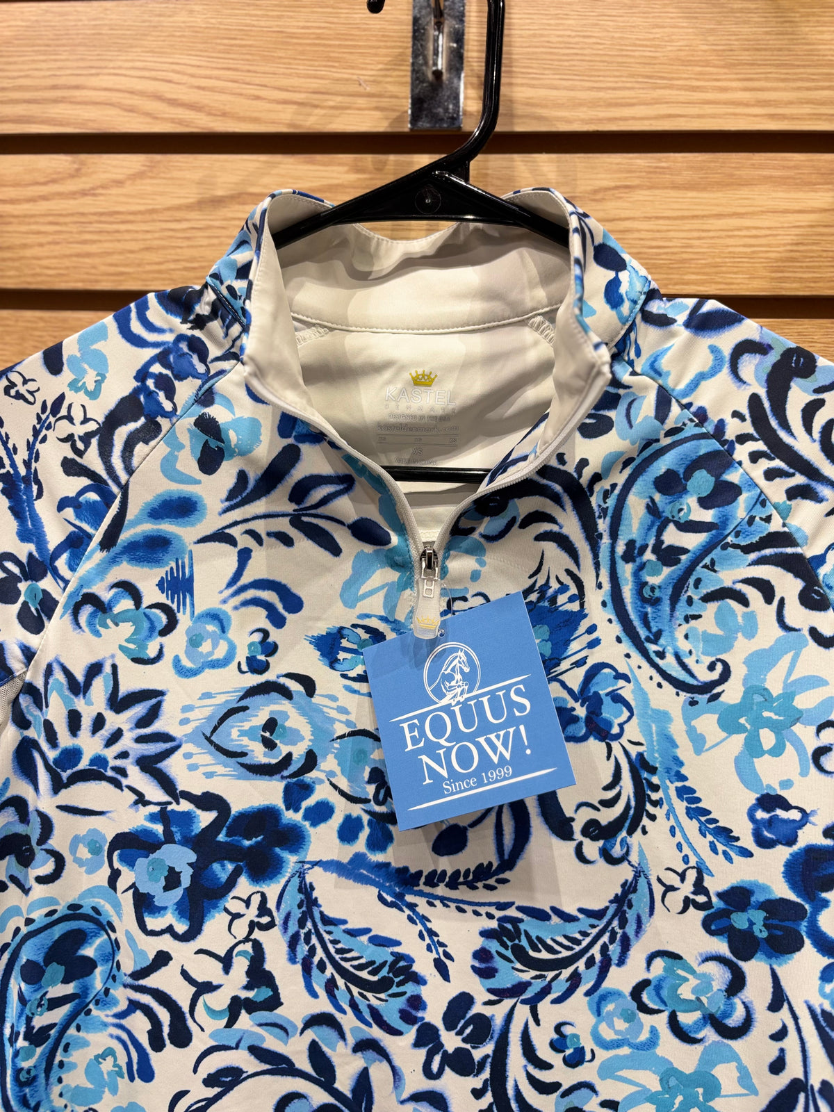 Used XS Blue Floral Kastel Denmark Long Sleeve Sun Shirt